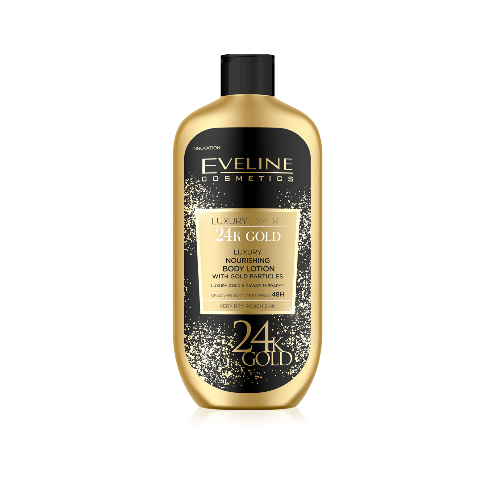 Eveline Cosmetics Luxury Expert لوشن مغذٍ للجسم بالذهب عيار 24 قيراط 350 مل