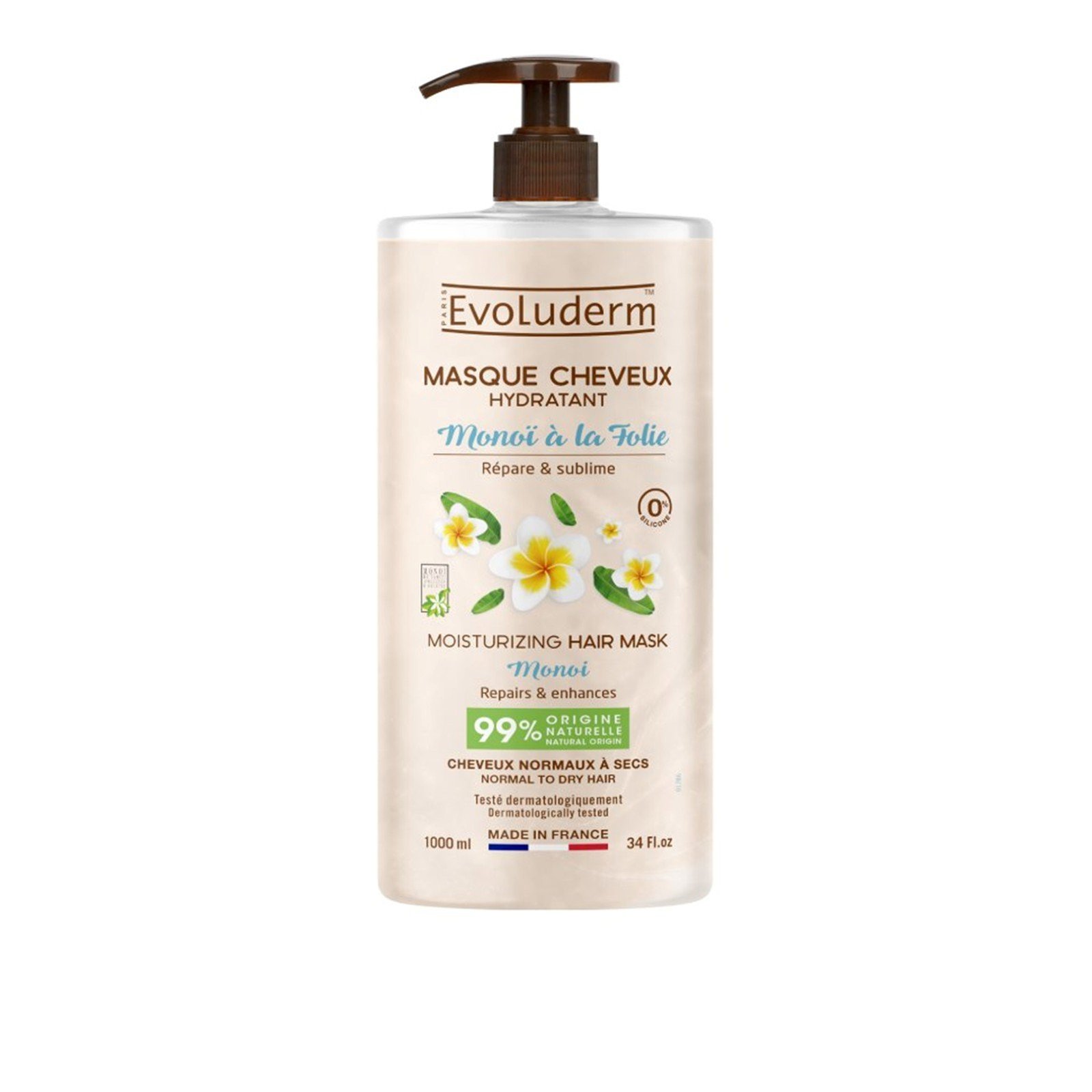 Evoluderm Monoï à la Folie Moisturizing Hair Mask 1L