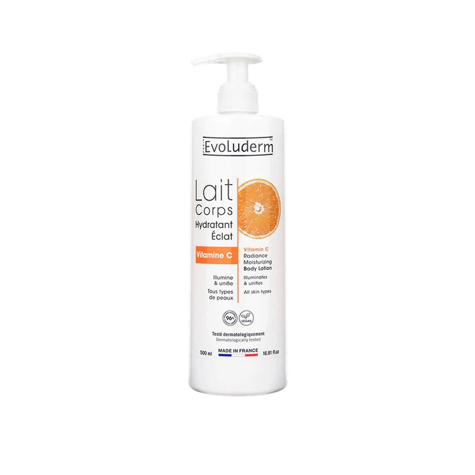 Evoluderm Loción Corporal Hidratante Iluminadora Vitamina C 500ml