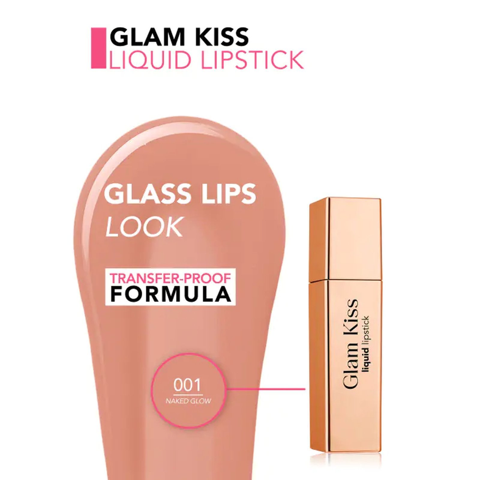 Flormar Glam Kiss Liquid Lipstick 001 Naked Glow 3.5ml