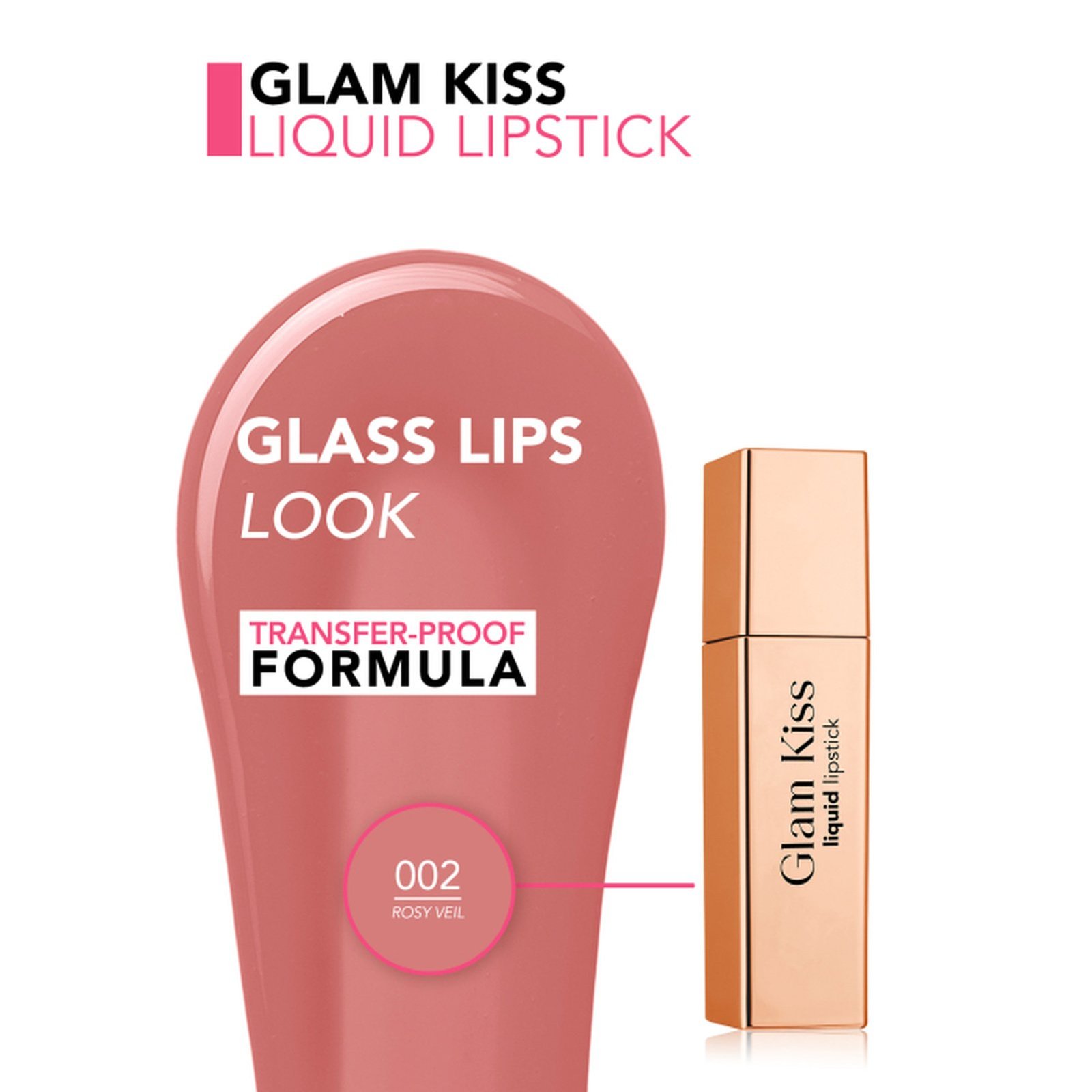 Flormar Glam Kiss Liquid Lipstick 002 Rosy Veil 3.5ml