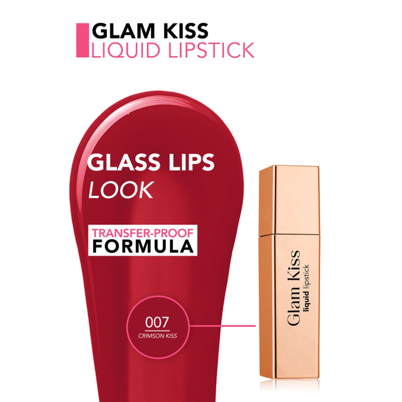 Flormar Glam Kiss Liquid Lipstick 007 Crimson Kiss 3.5ml