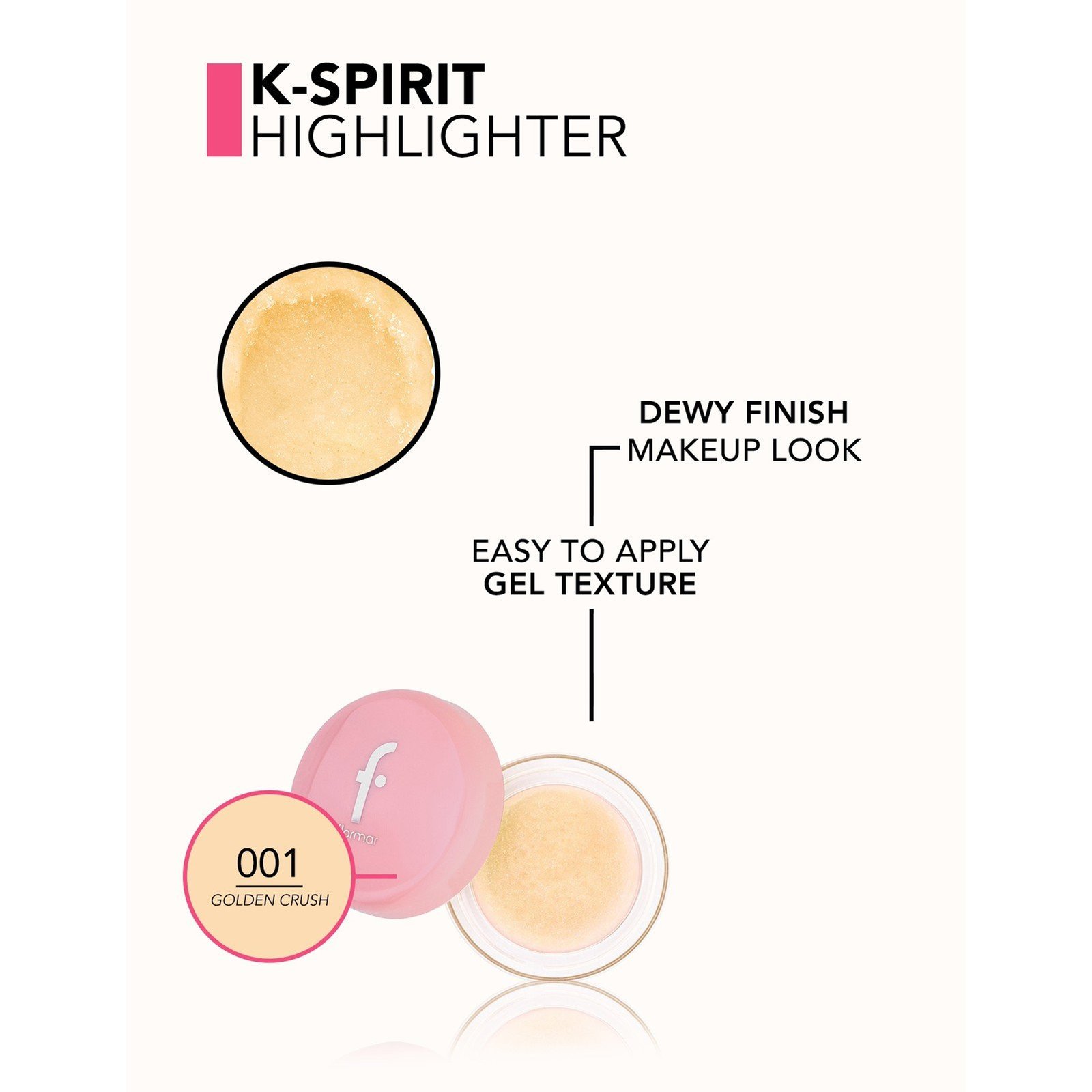 Flormar K-Spirit Glass Highlighter 001 Golden Crush 5g