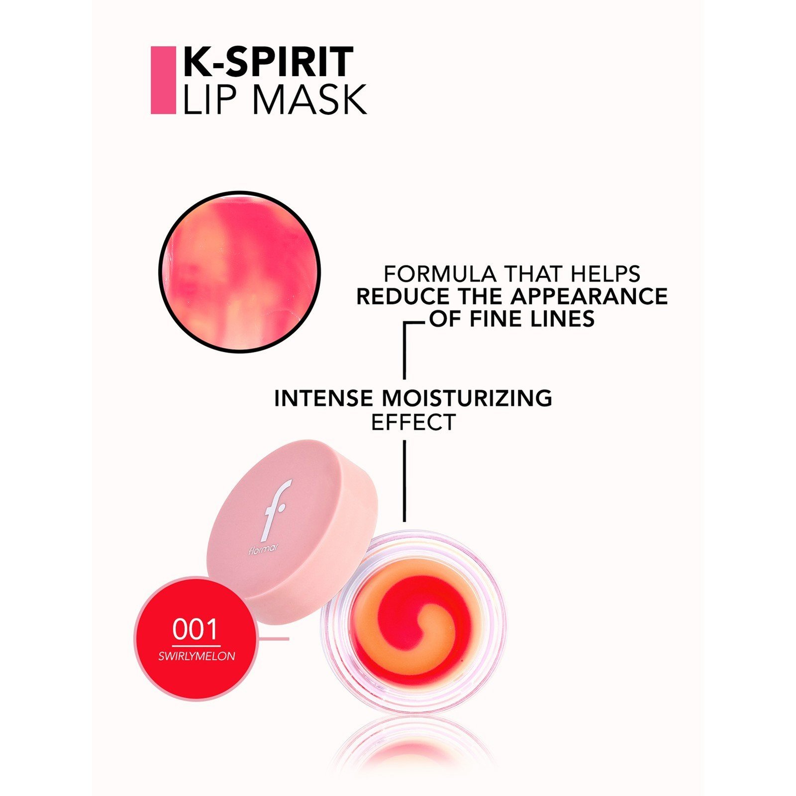 Flormar K-Spirit قناع الشفاه 001 Swirly Melon 8.5g