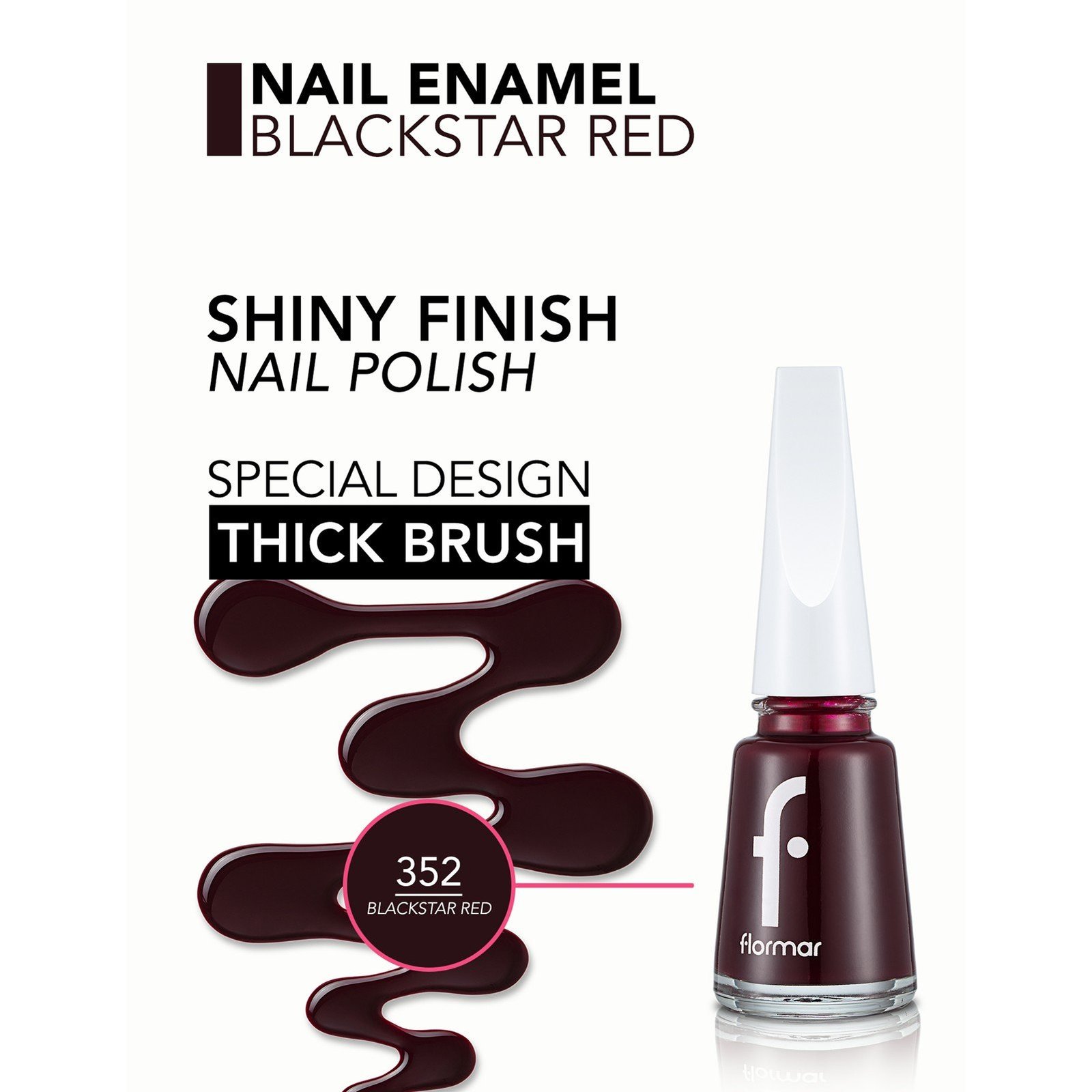 Flormar Nail Enamel 352 Blackstar Red 11ml