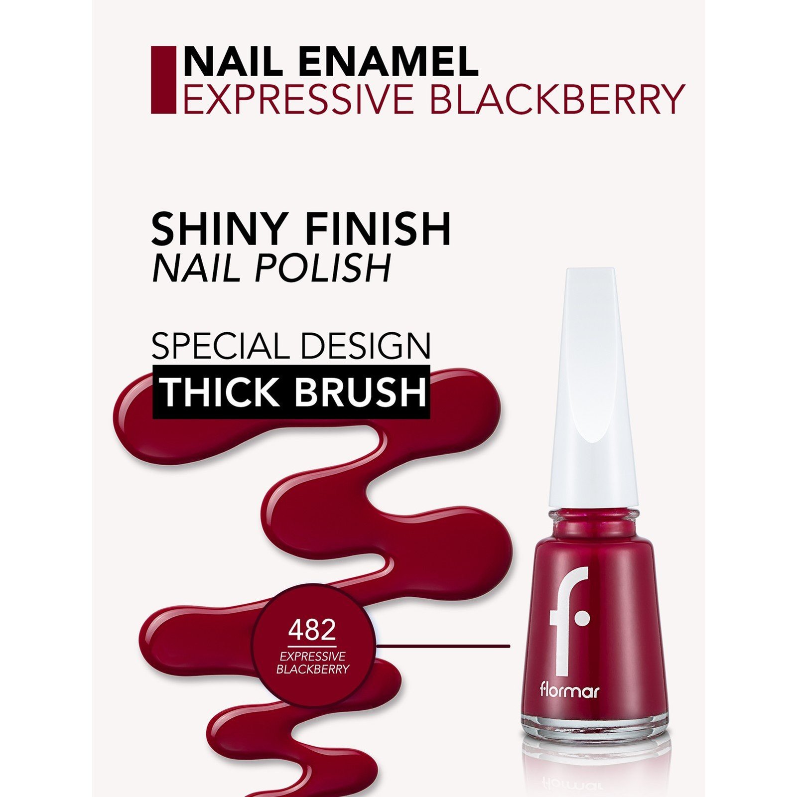 Flormar Nagellak 482 Expressive Blackberry 11ml