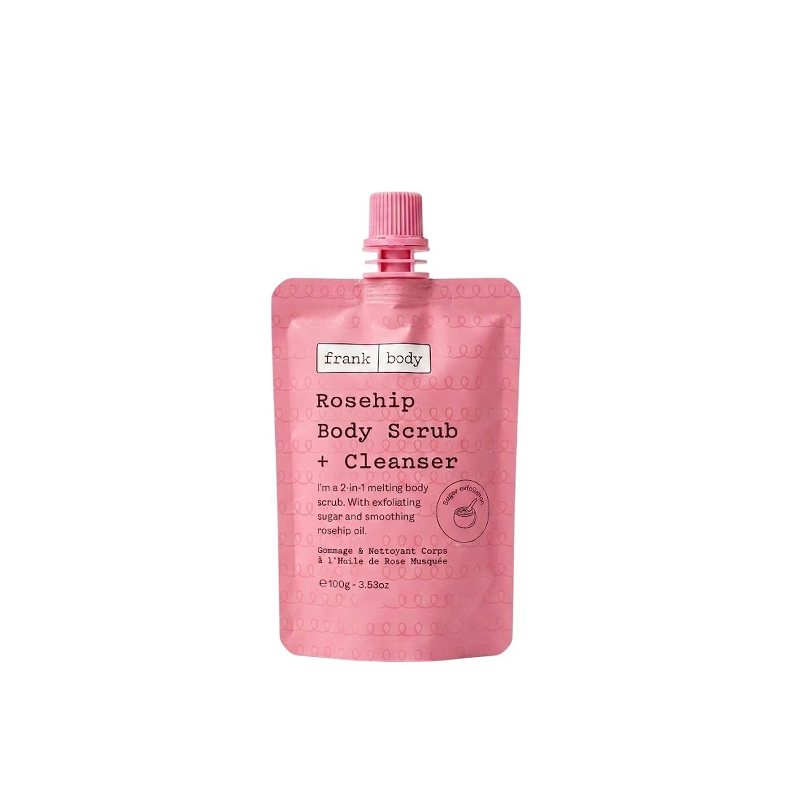 Frank Body Rosehip Body Scrub + Cleanser 100g