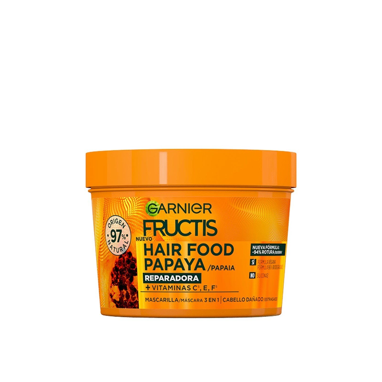Garnier Fructis Hair Food Mascarilla Reparadora 3 En 1 Papaya 400ml (13.52floz)