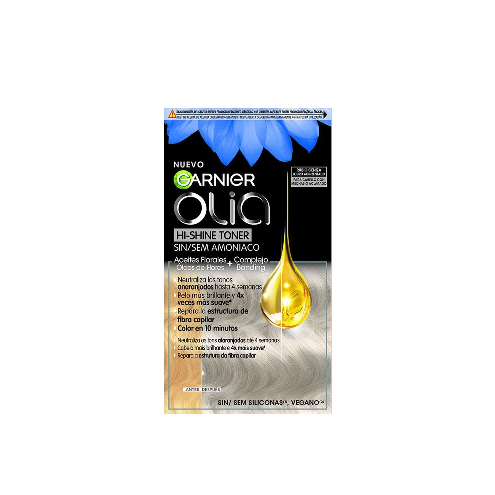 Garnier Olia Hi-Shine Toner Coloração Semipermanente Loiro Cinza