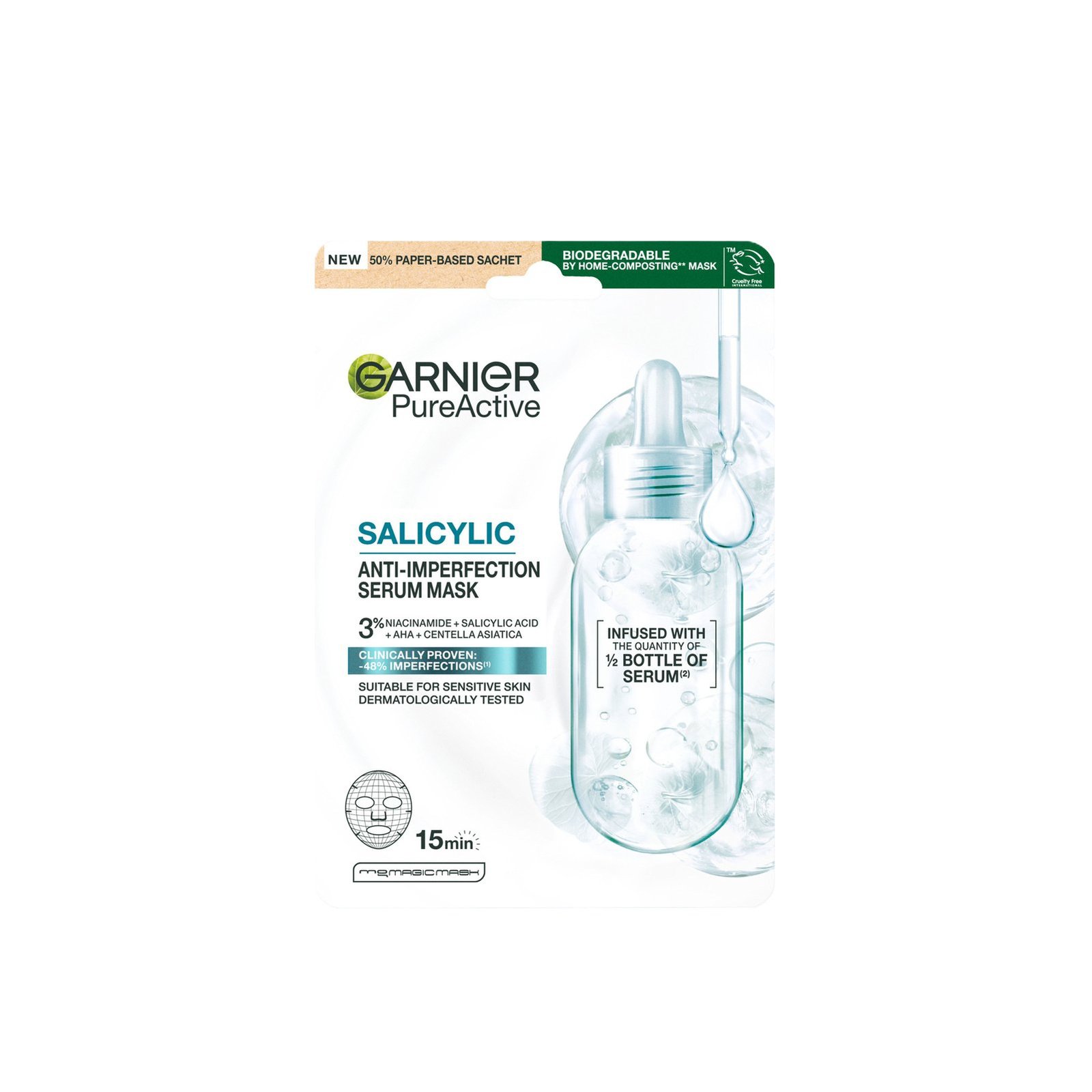 Garnier Pure Active Salicylic Anti-Imperfection Serum Mask x1