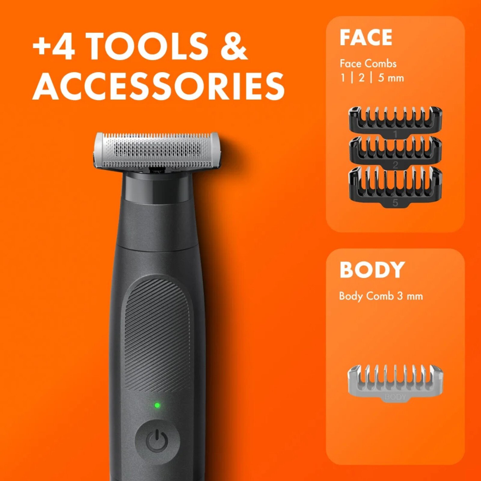 Gillette Fusion One مشذّب وحلّاقة هجين للوجه والجسم متعدد الاستخدامات
