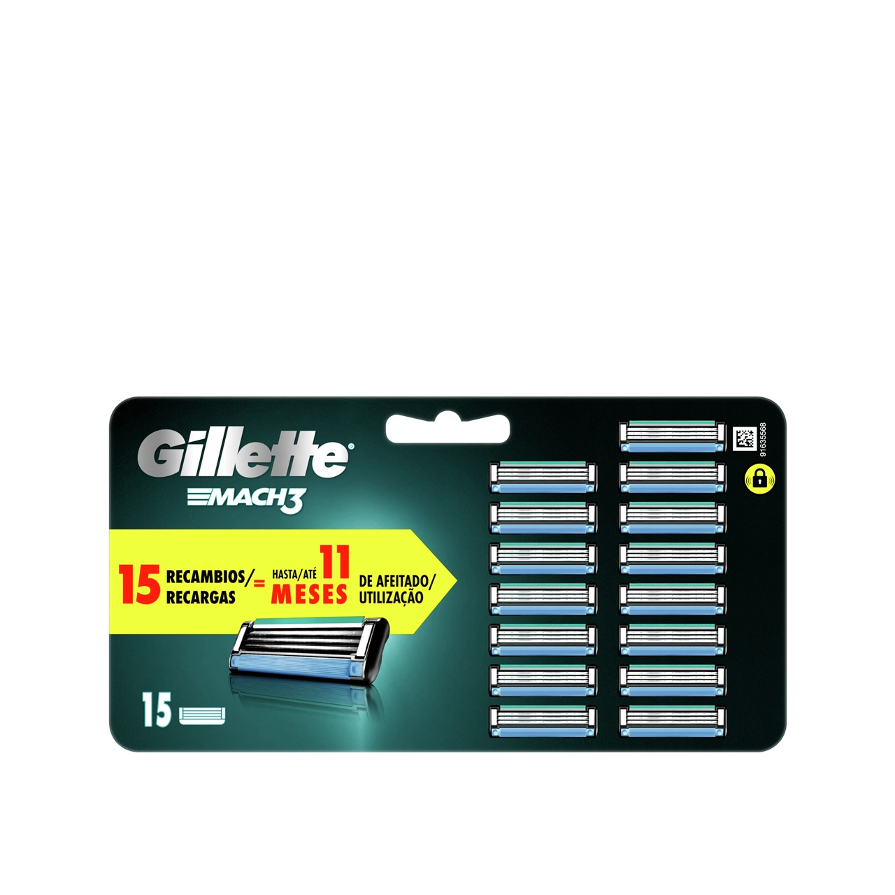Gillette Mach3 Hojas de Repuesto x15