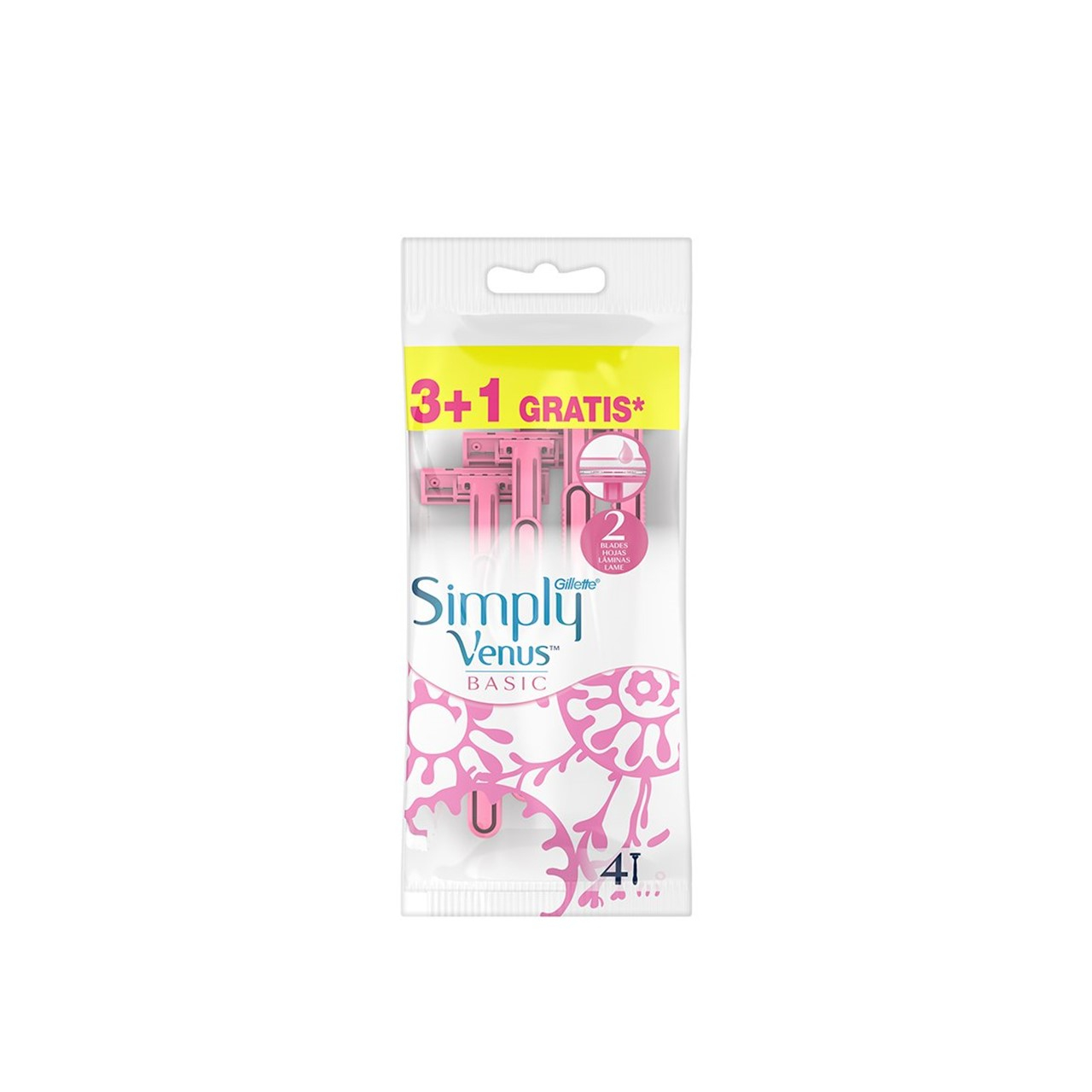 Gillette Simply Venus 2 Basic Disposable Razors x4