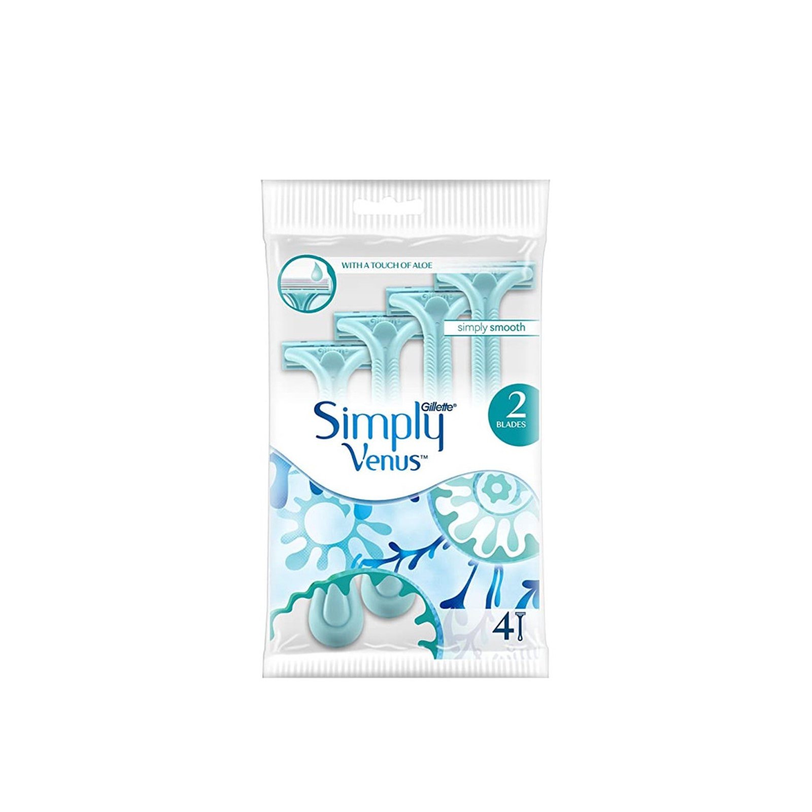 Gillette Simply Venus 2 Basic Disposable Razors x4