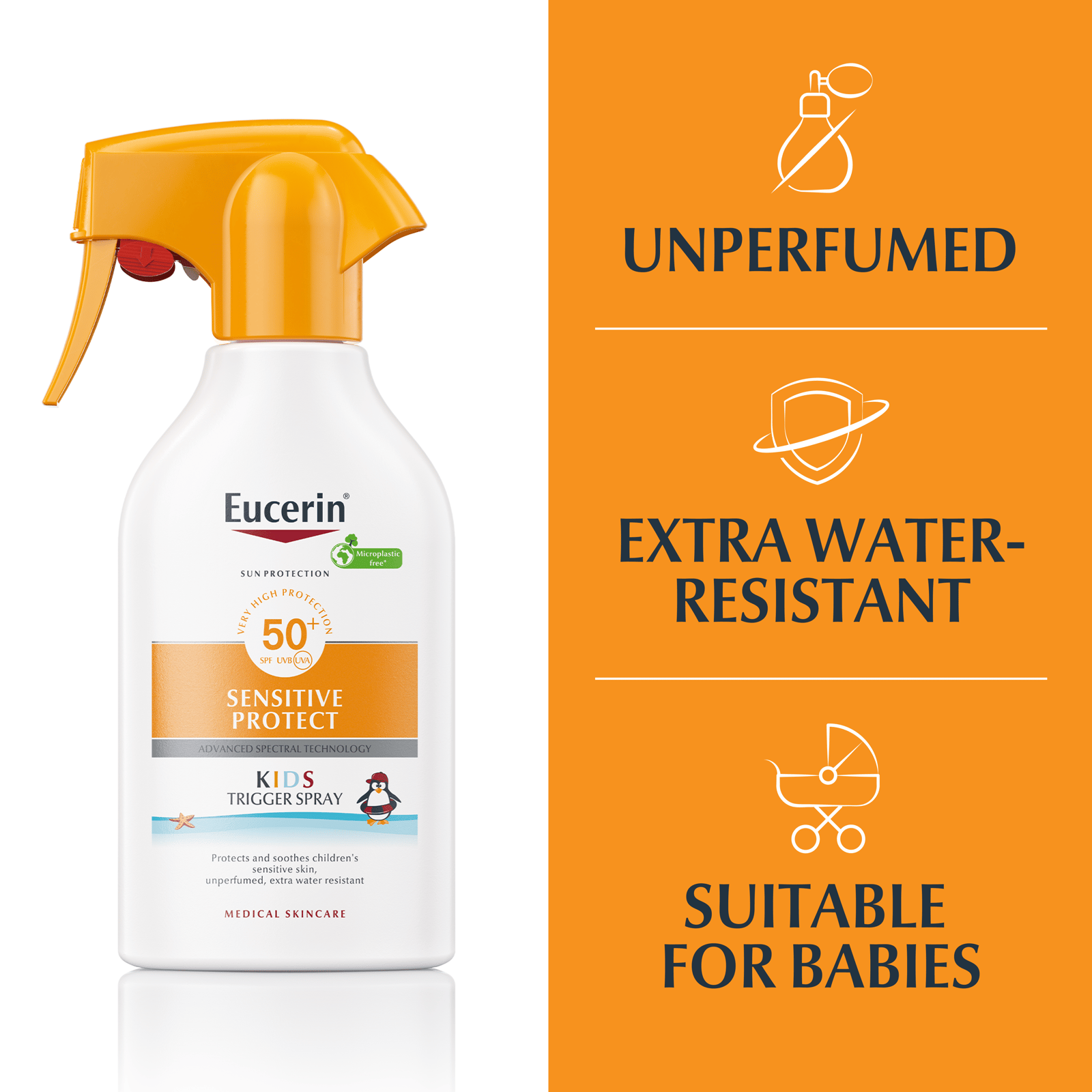 Eucerin Sun Sensitive Protect Kids Spray con Gatillo SPF50+ Protector Solar 250ml