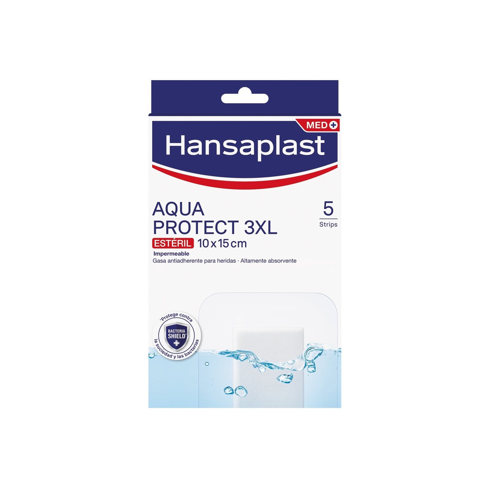 Hansaplast Med+ Aqua Protect 3XL Cerotti Sterili Impermeabili per Ferite x5