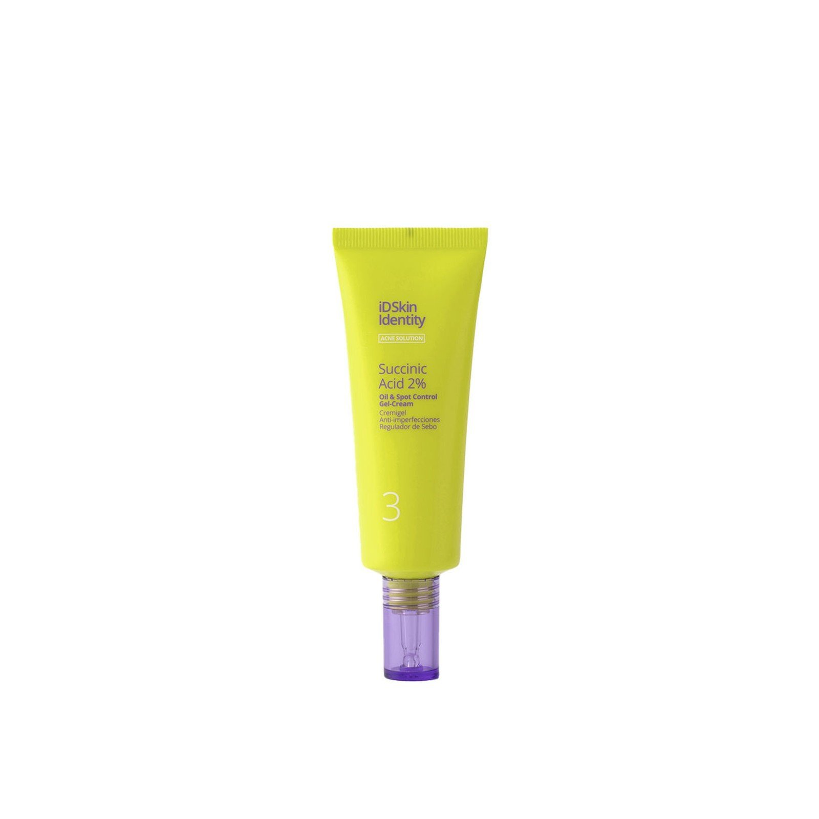 iD Skin Identity Acne Solution حمض السكسينيك 2% كريم جل للتحكم في الزيوت والبثور 50ml