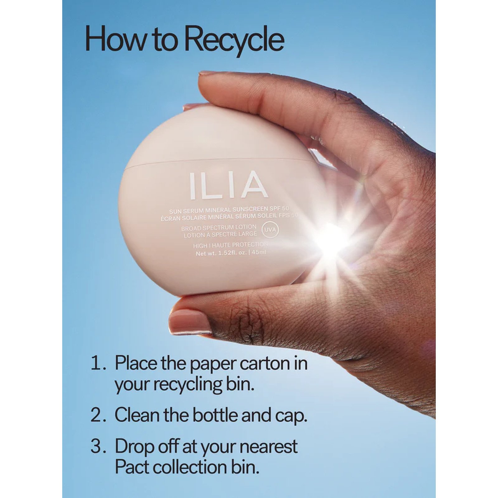 ILIA Beauty Sun Serum Mineral Sunscreen SPF50 Light-Medium 45ml