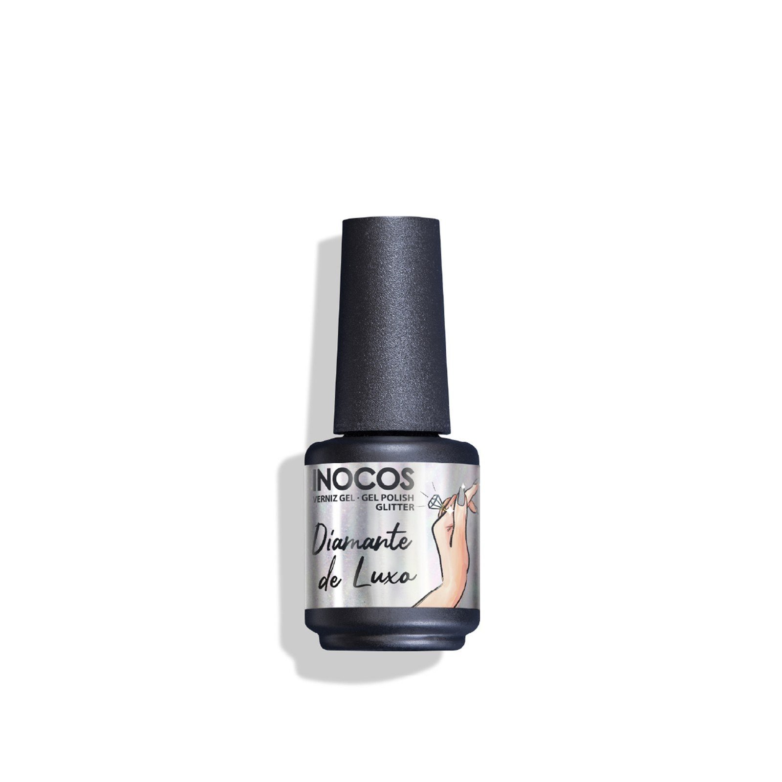 INOCOS Luxury Diamond Gel de Esmalte DS1 White with Glitter 15ml