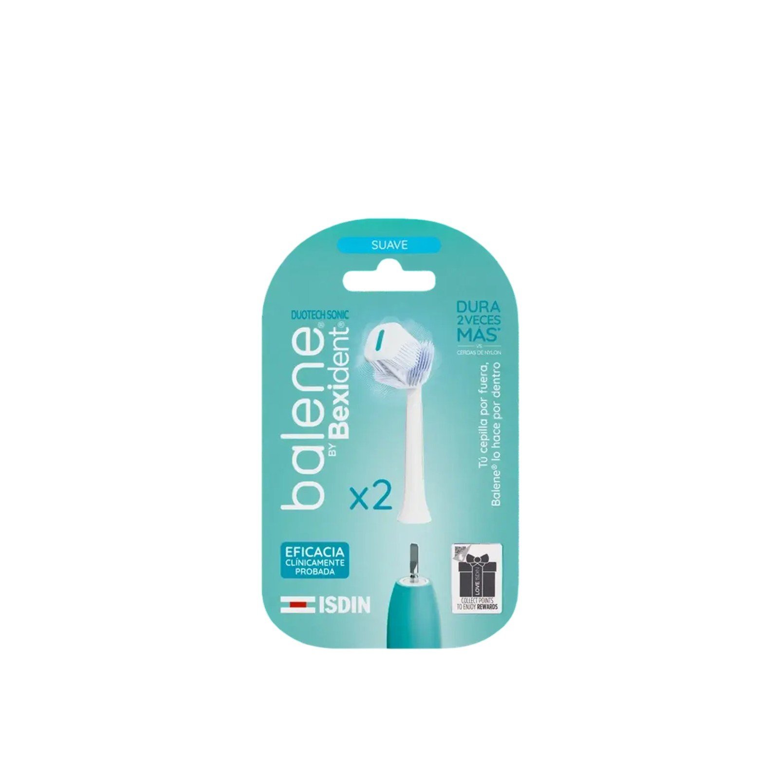 ISDIN Balene by Bexident Duotech Sonic Ersatzbürstenkopf Elektrische Weiche Zahnbürste x2