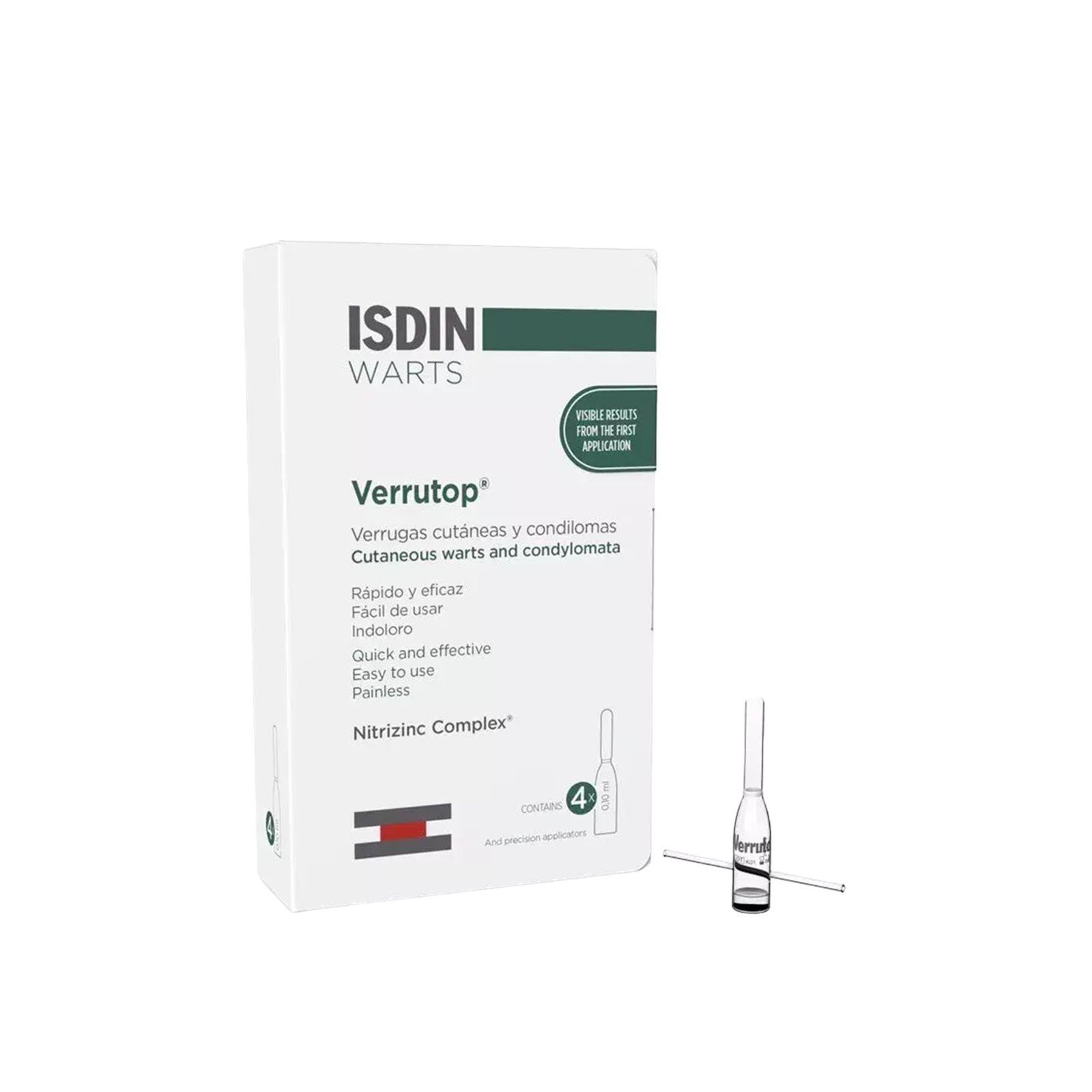 ISDIN Verrutop Warts 4 ampoules x0.10ml