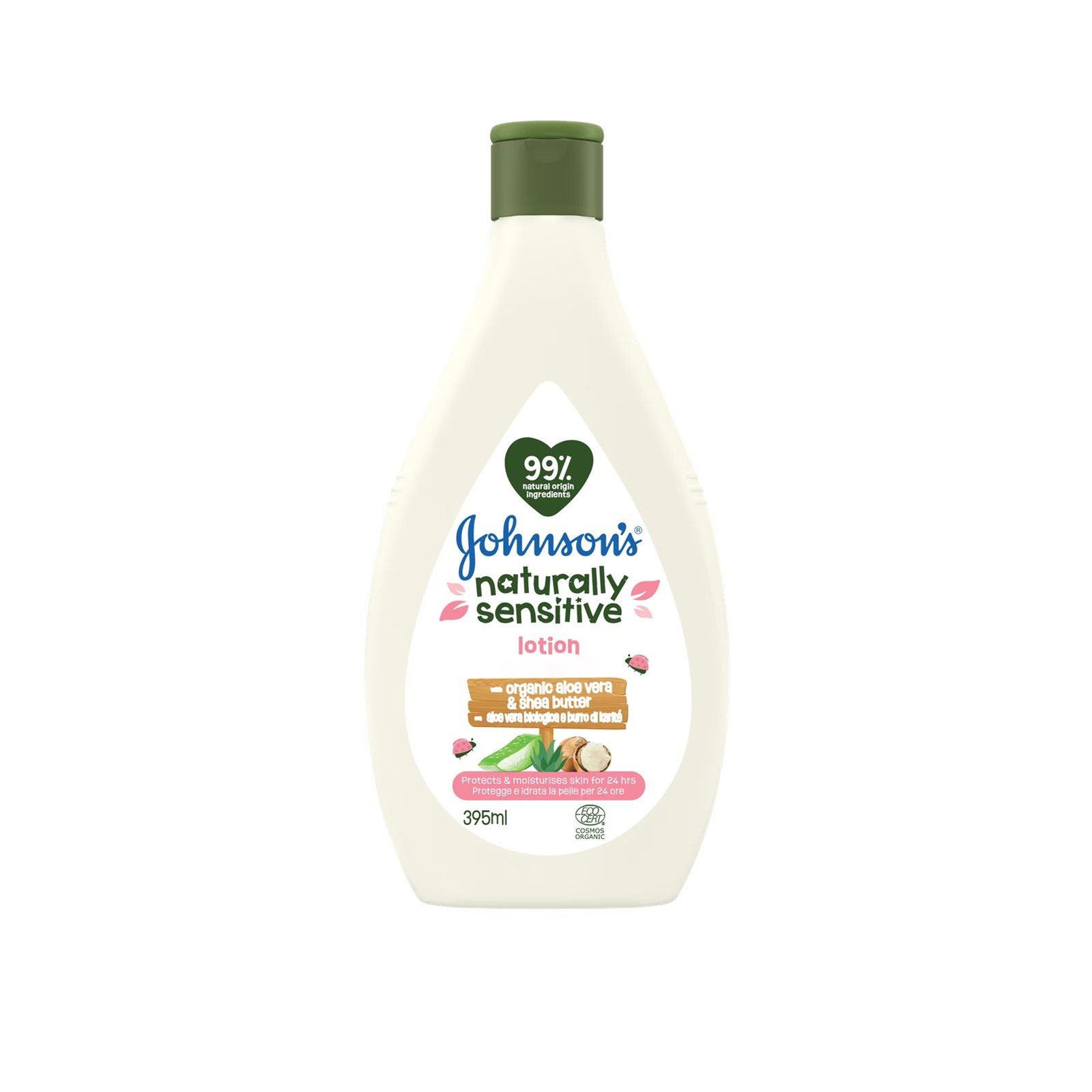 Johnson's أطفال Naturally Sensitive Aloe Vera & زبدة الشيا لوسيون 395ml