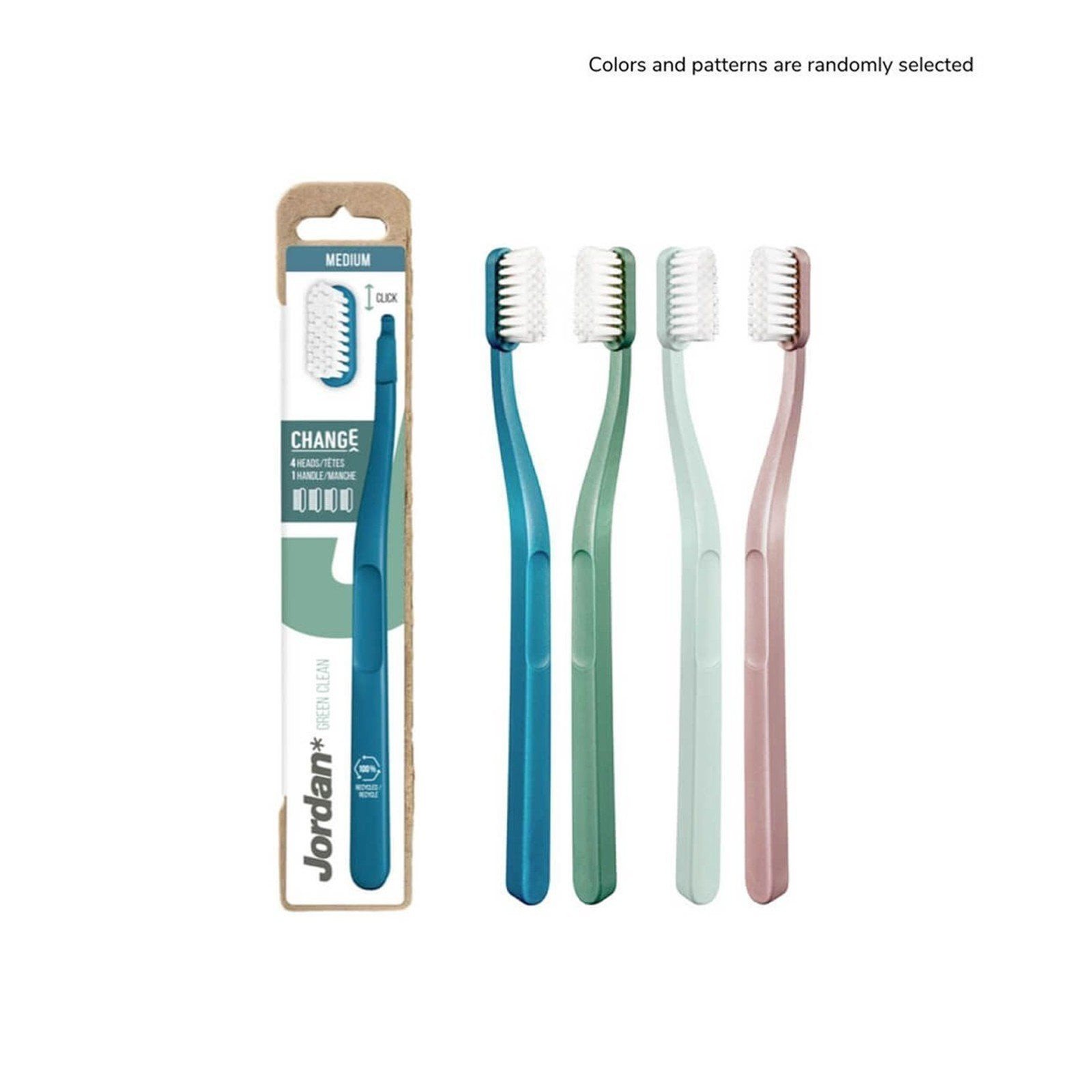 Jordan Green Clean Change Medium فرشاة أسنان + 4 Replacement Heads x1