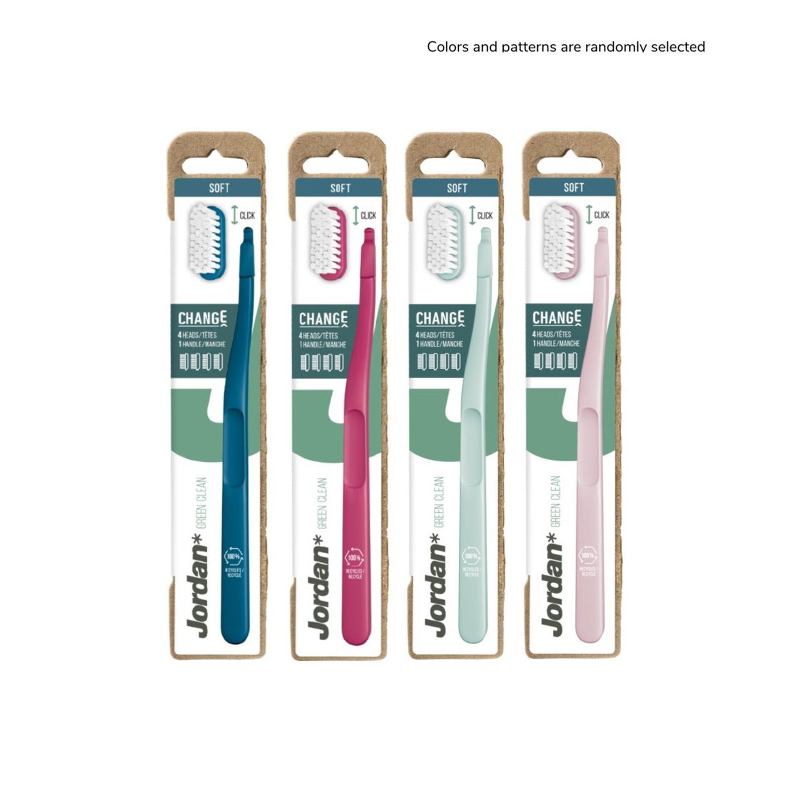 Jordan Green Clean Change ناعم فرشاة أسنان + 4 Replacement Heads x1