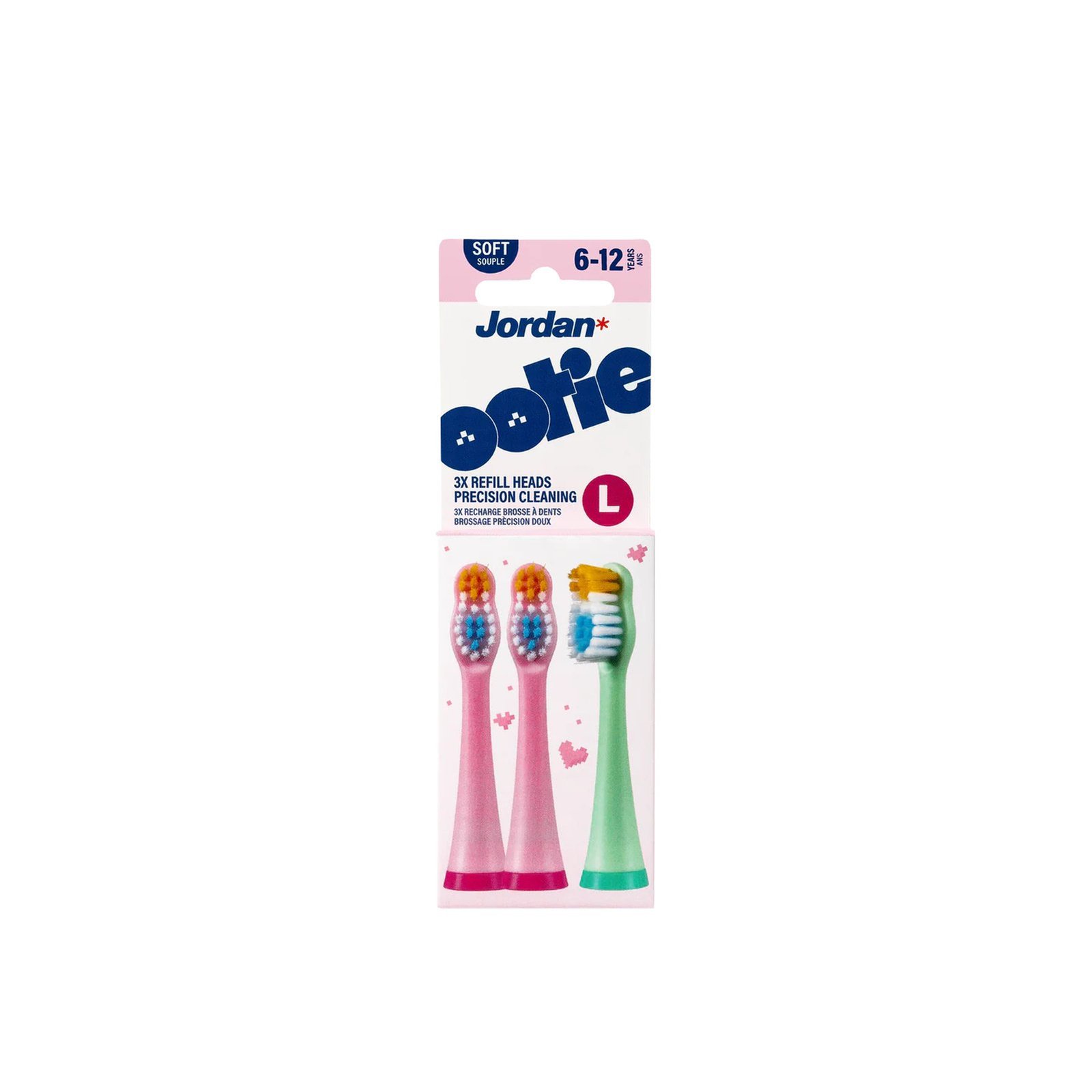 Jordan Ootie Gentle Cleaning Toothbrush Refill Heads x3