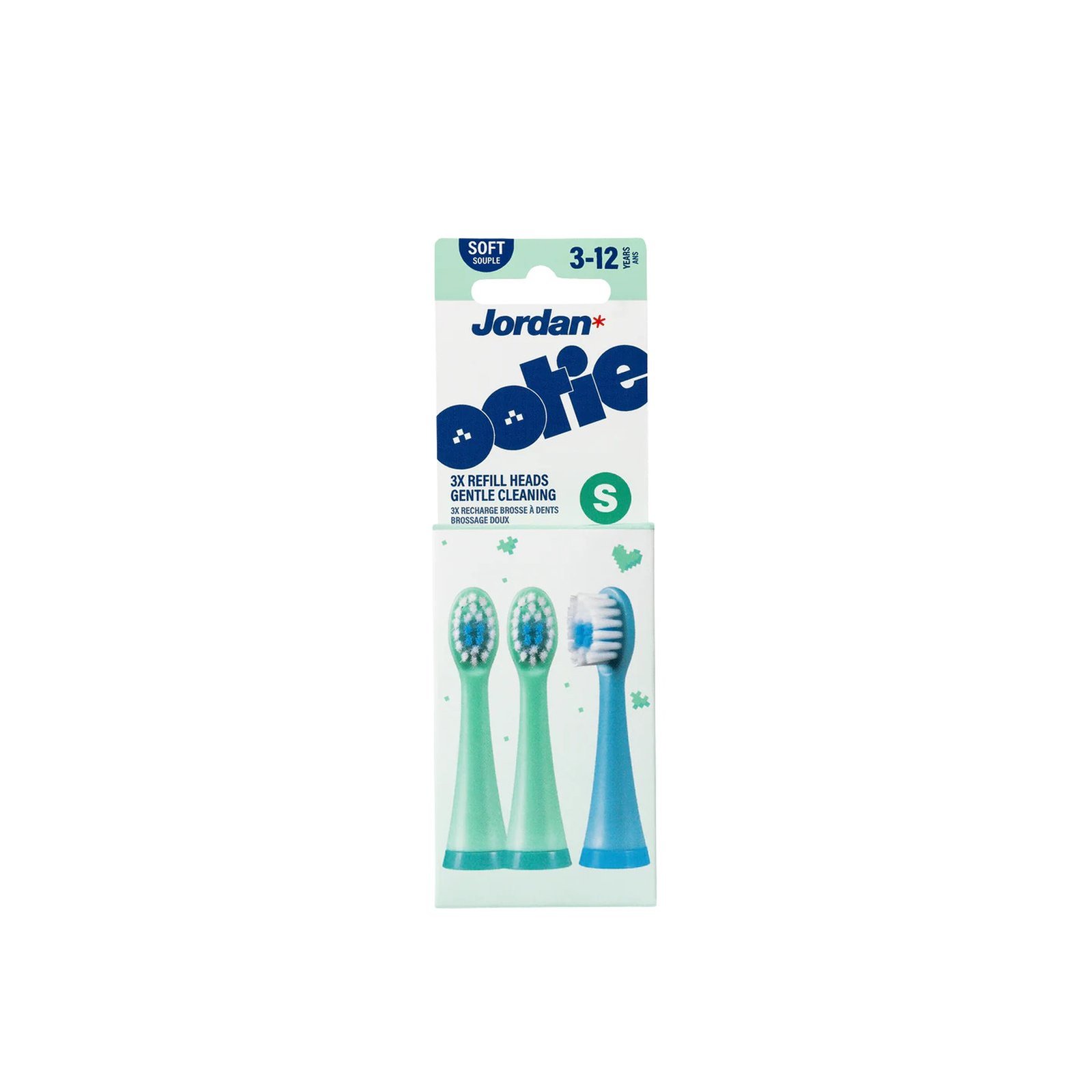 Jordan Ootie Gentle Cleaning Toothbrush Refill Heads x3