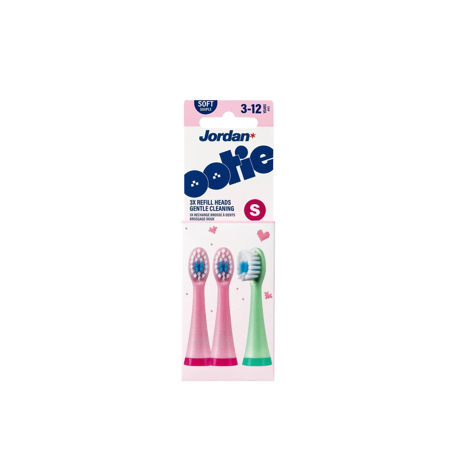 Jordan Ootie Gentle Cleaning Toothbrush Refill Heads x3