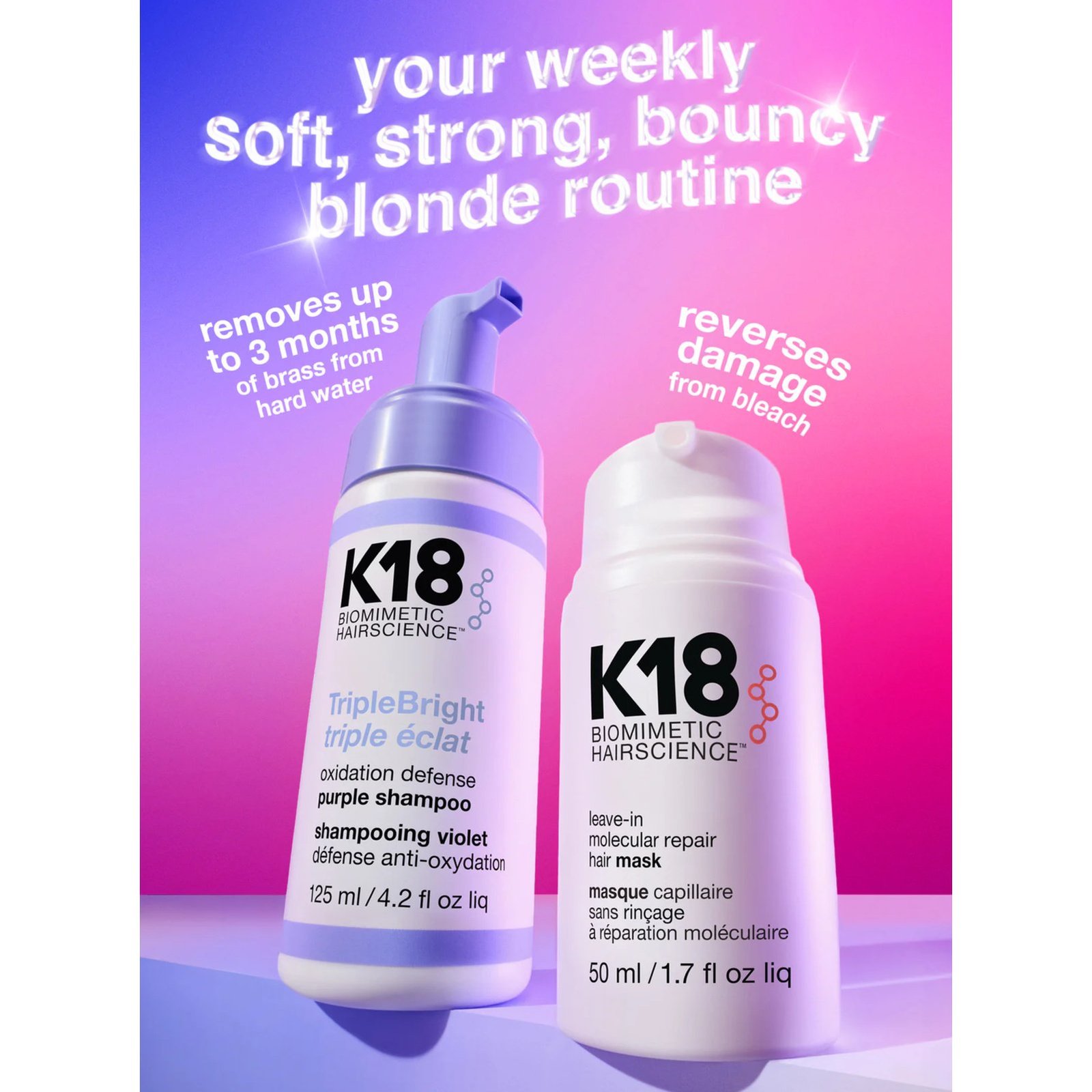 K18 Triple Bright Oxidation Defense Purple Shampoo 125ml
