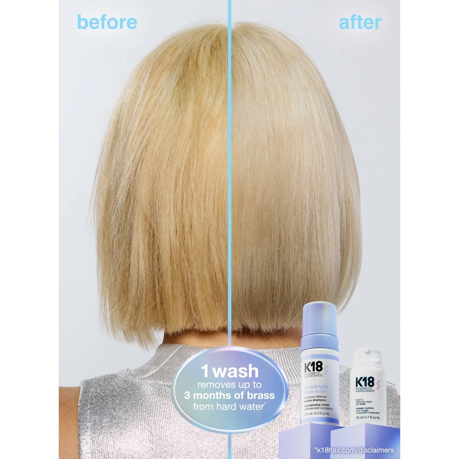 K18 Triple Bright Oxidation Defense Purple Shampoo 125ml
