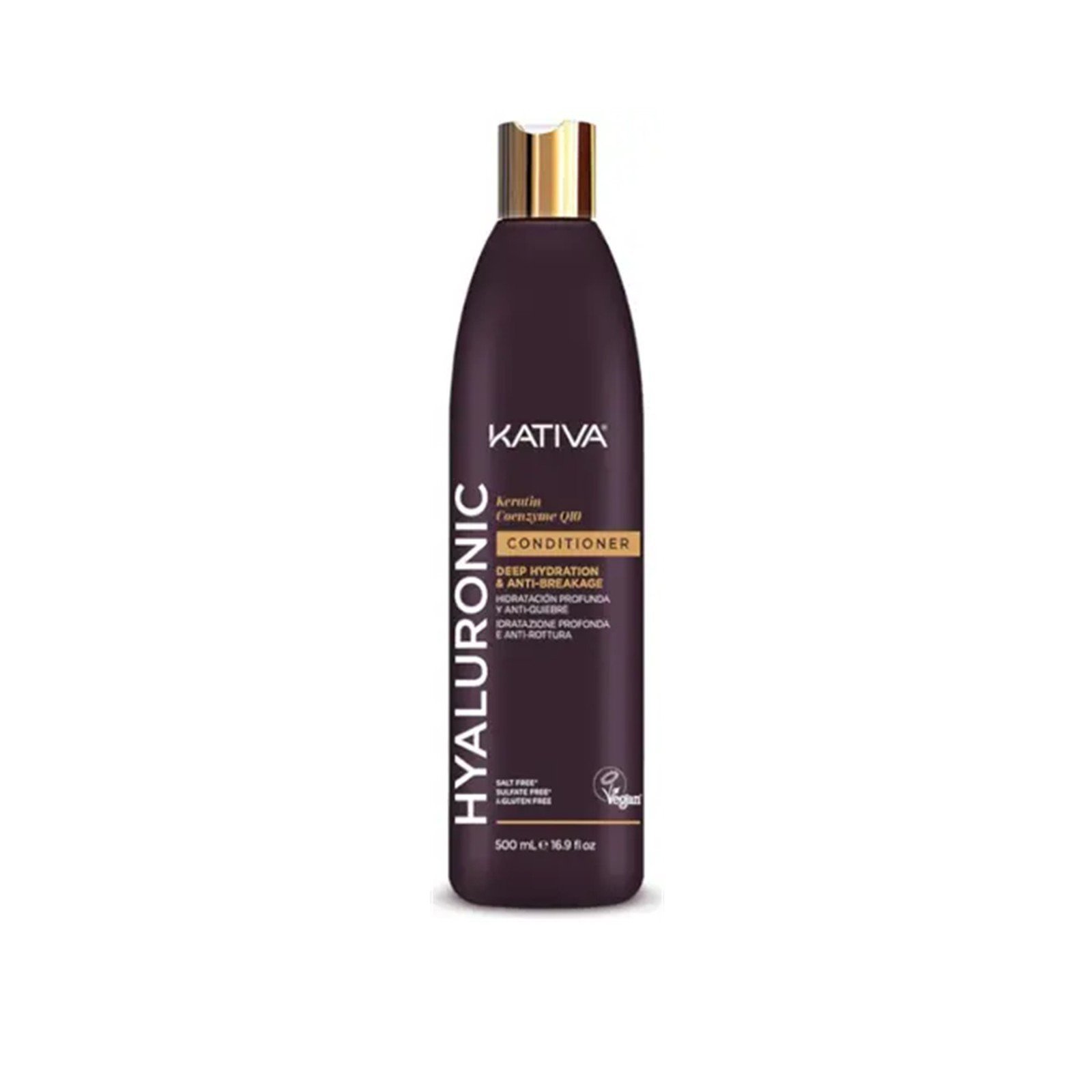 Kativa Hyaluronic Keratin Coenzyme Q10 Condicionador de Hidratação Profunda & Antirutura 500ml
