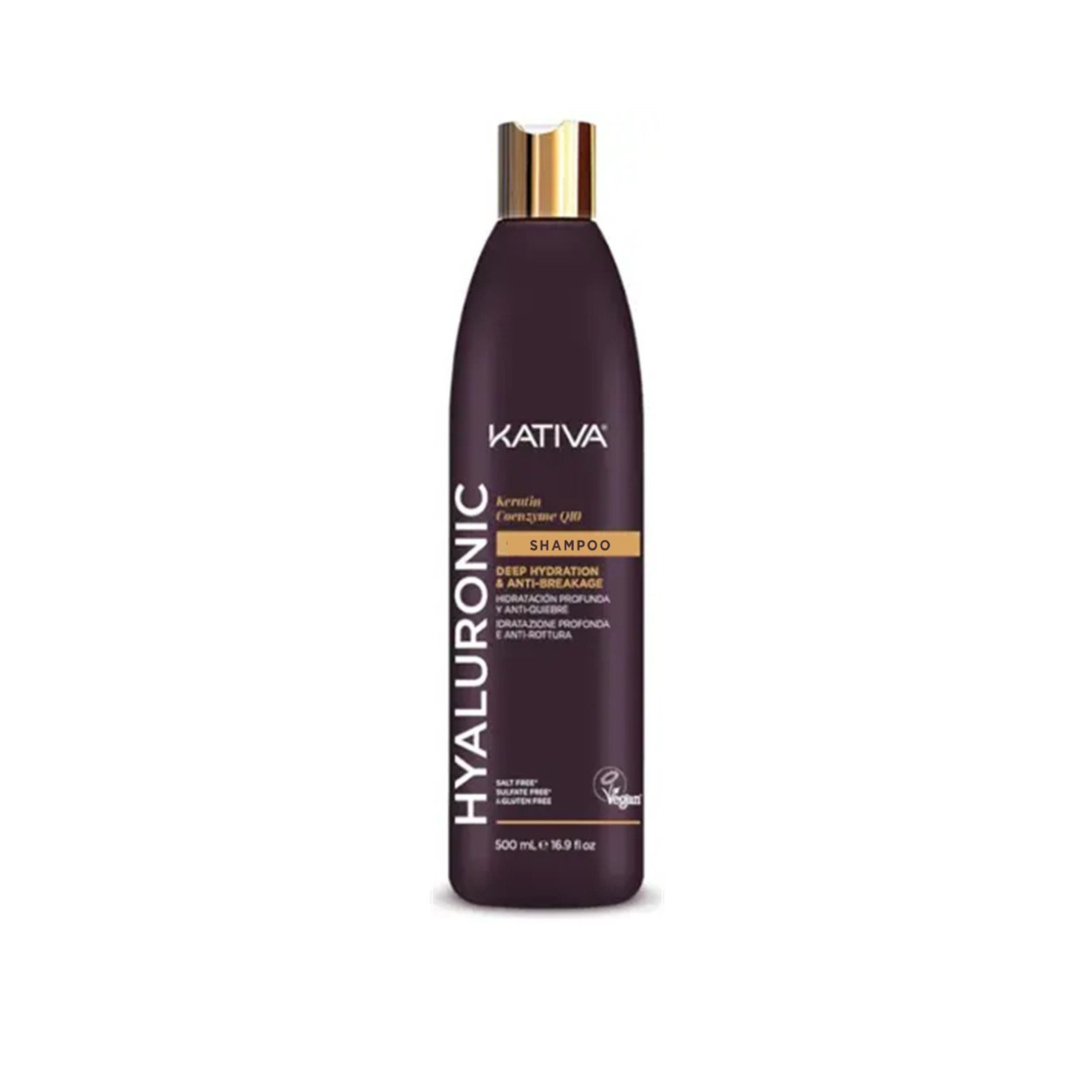 Kativa Hyaluronic Keratin Coenzyme Q10 Dybdehydrerende & Anti-brud Shampoo 500ml