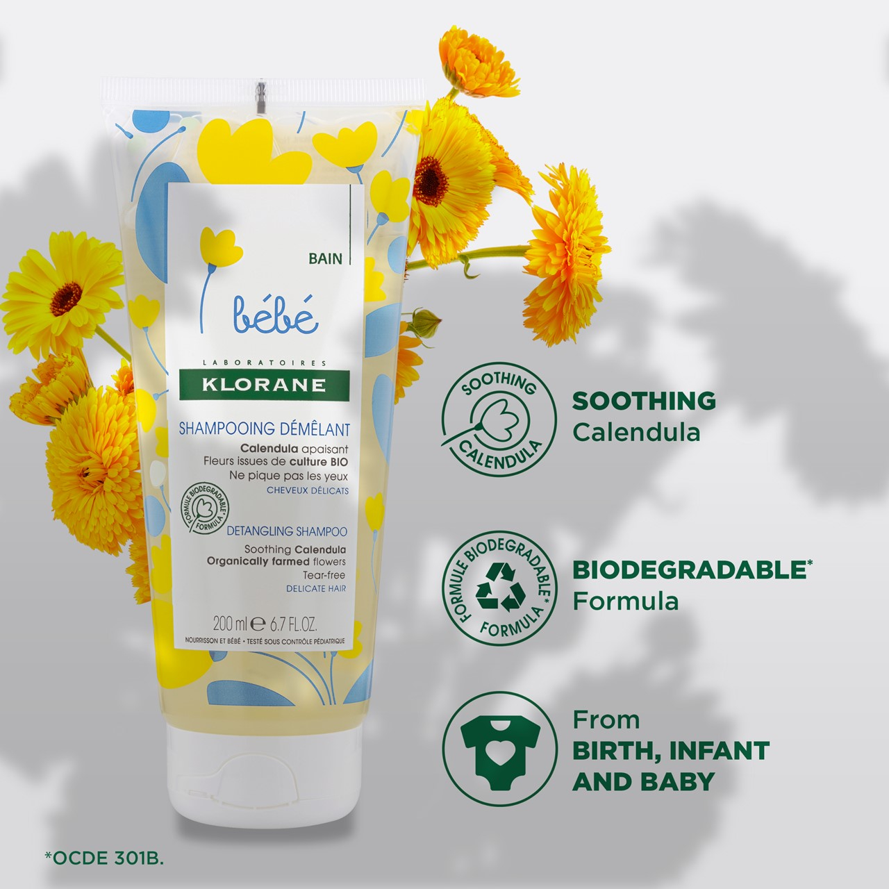 Klorane Baby Detangling Shampoo 200ml