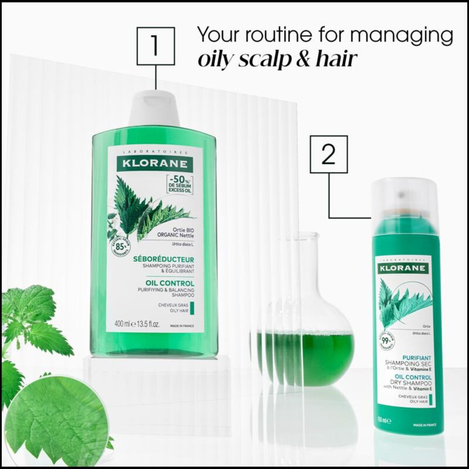 Klorane Droogshampoo met Brandnetel Talgregulerend 150ml