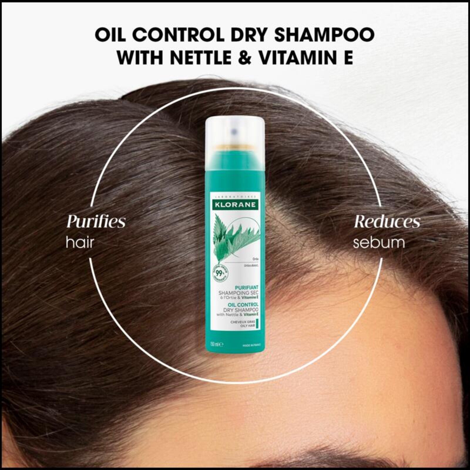 Klorane Oil Control Trockenshampoo mit Brennnessel 50ml