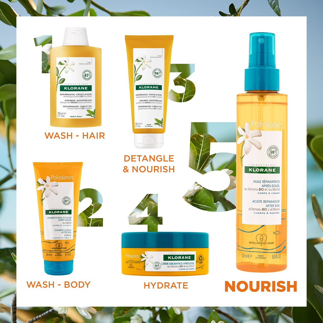 Klorane Polysianes After-Sun Repair Oil with Tamanu and Monoi 150ml