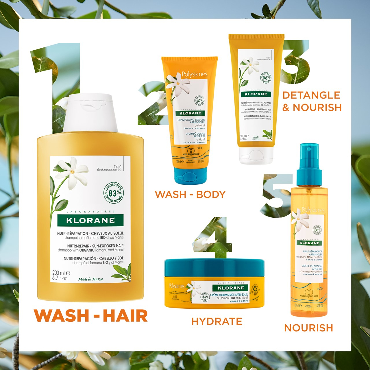 Klorane Sun Radiance Nourishing Shampoo with Tamanu and Monoi 200ml