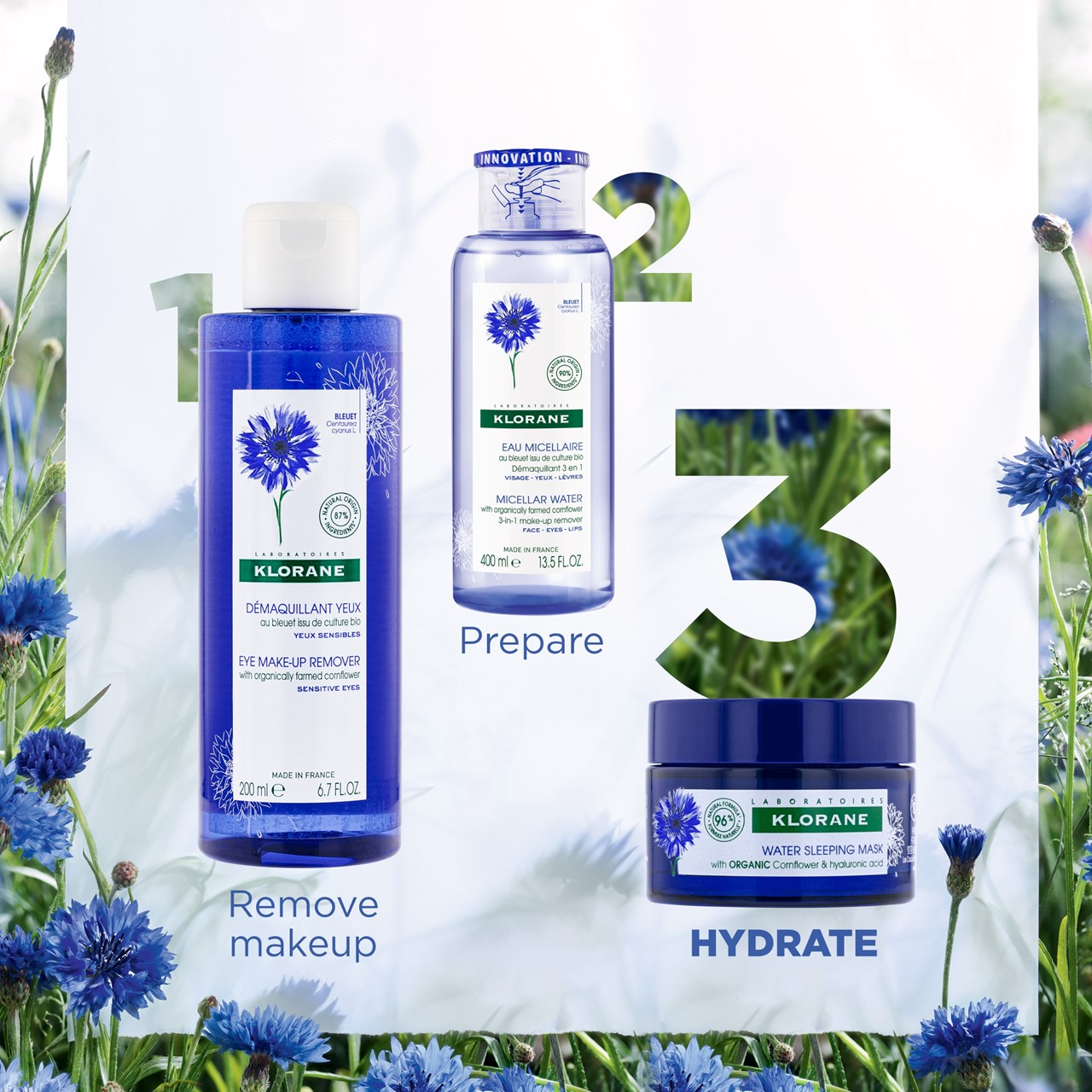 Klorane Water Sleeping Mask with Organic Cornflower 50ml