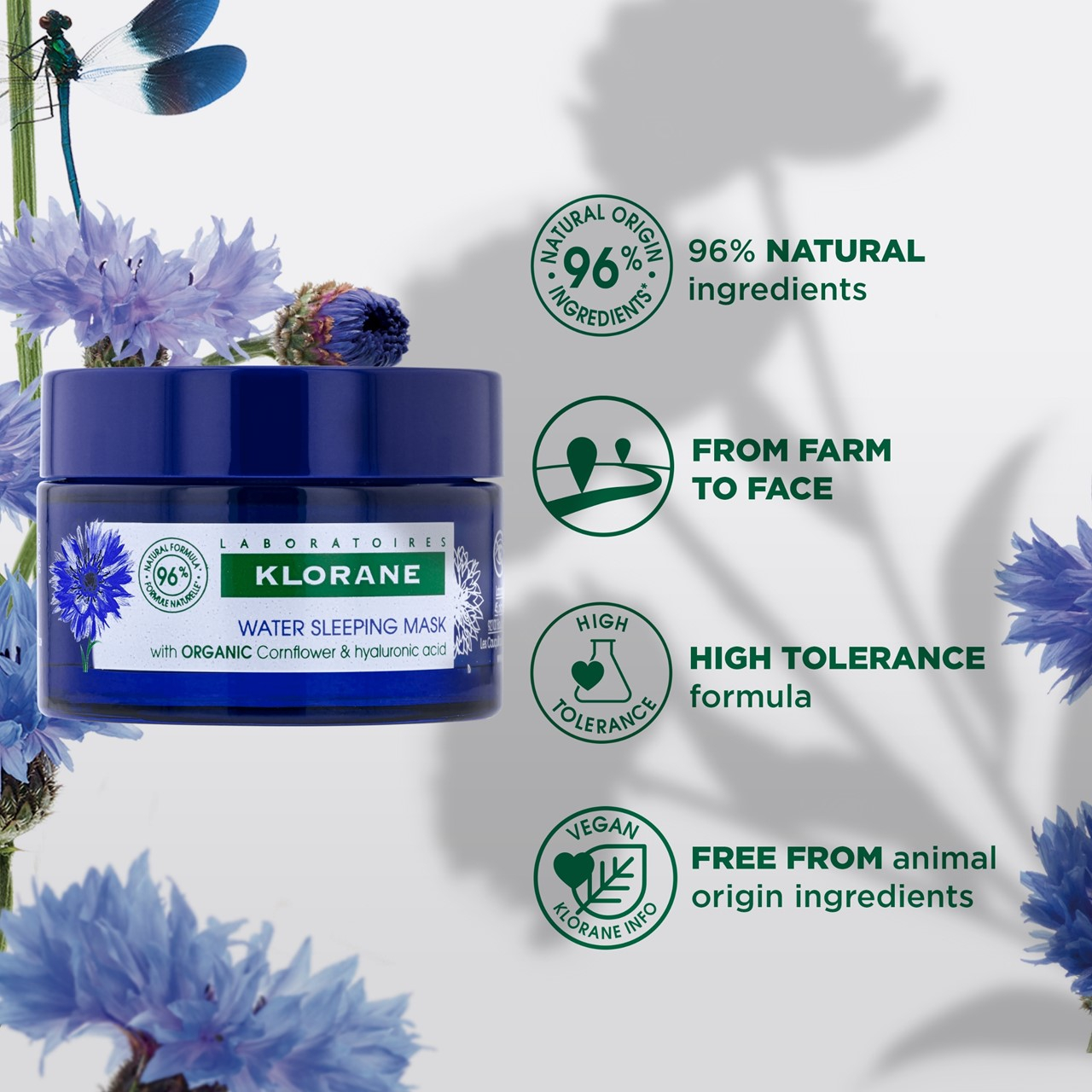 Klorane Water Sleeping Mask with Organic Cornflower 50ml