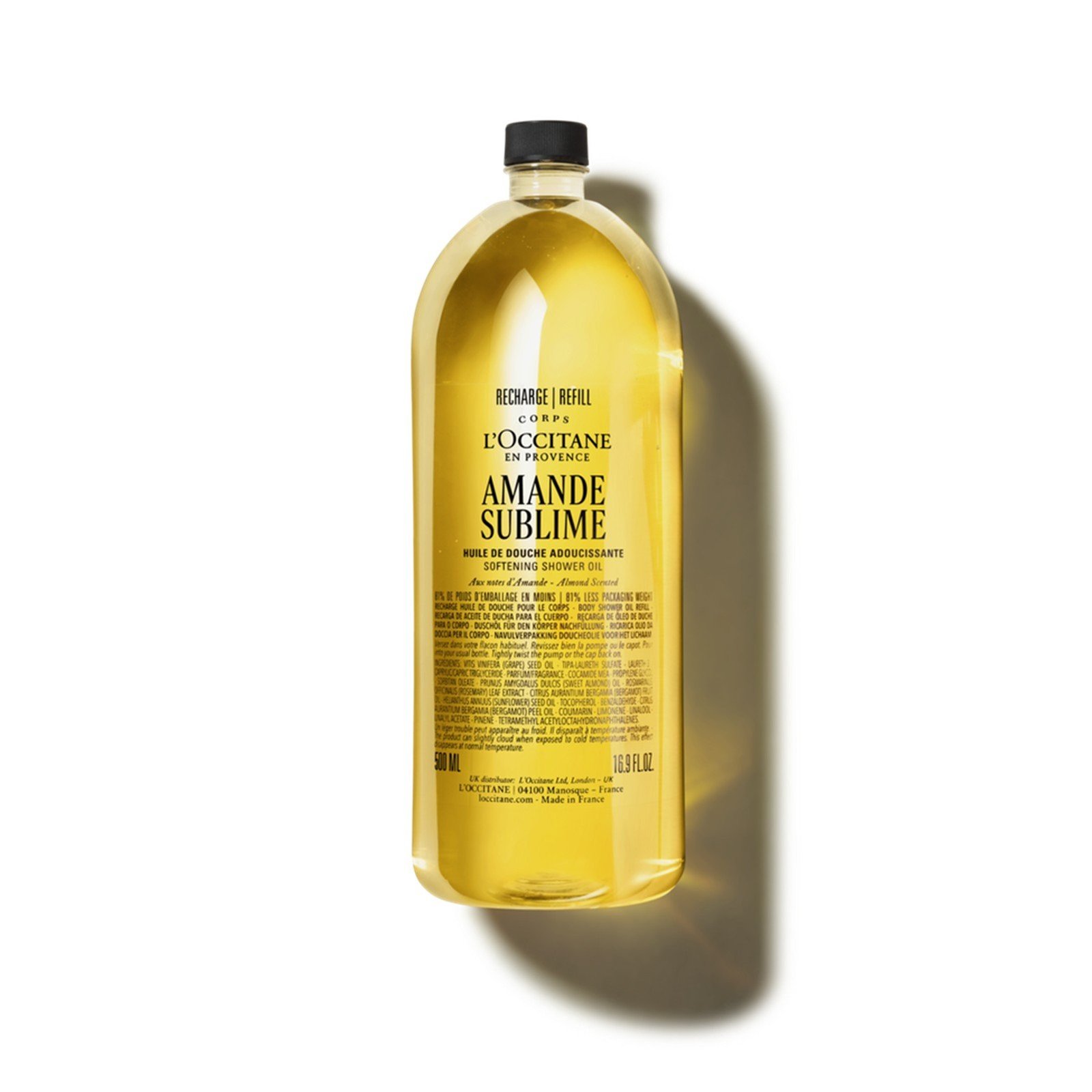 L'Occitane زيت الاستحمام المُنعّم باللوز - عبوة إعادة تعبئة 500ml