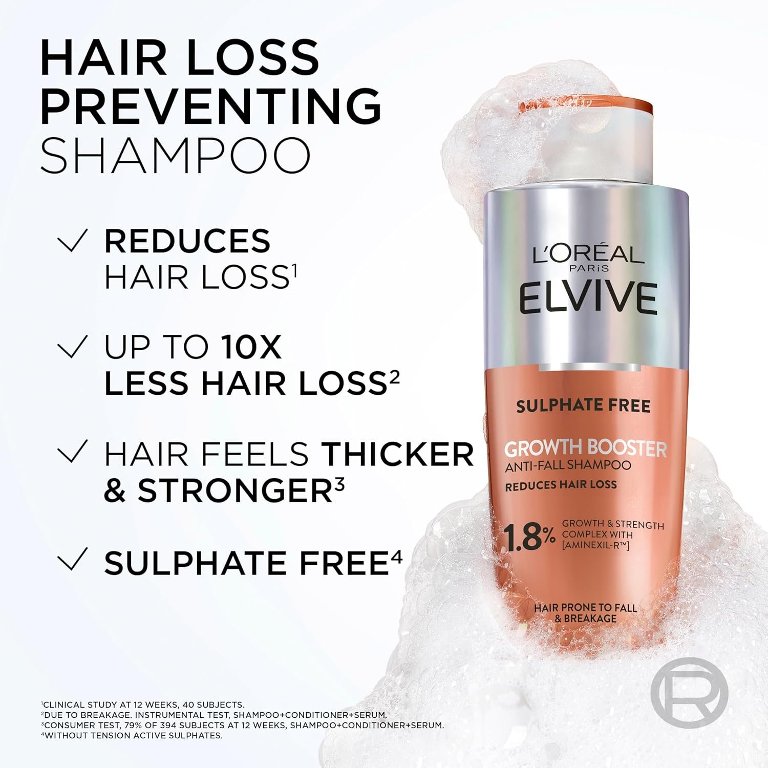 L'Oréal Paris Elvive Growth Booster Champú Anticaída 200ml (6.76floz)
