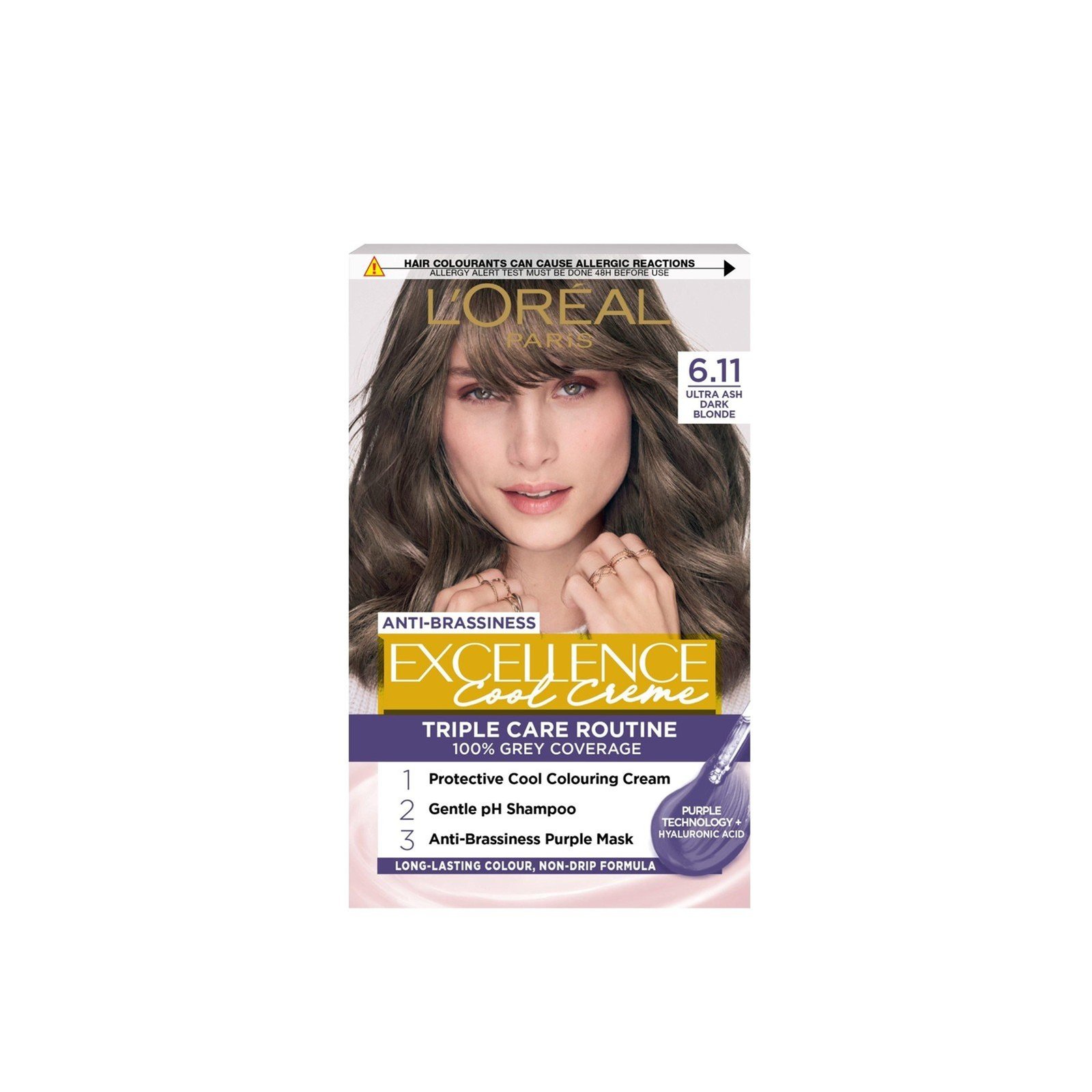 L'Oréal Paris Excellence Cool Creme Hårfarge 6.11 Ash Dark Blond