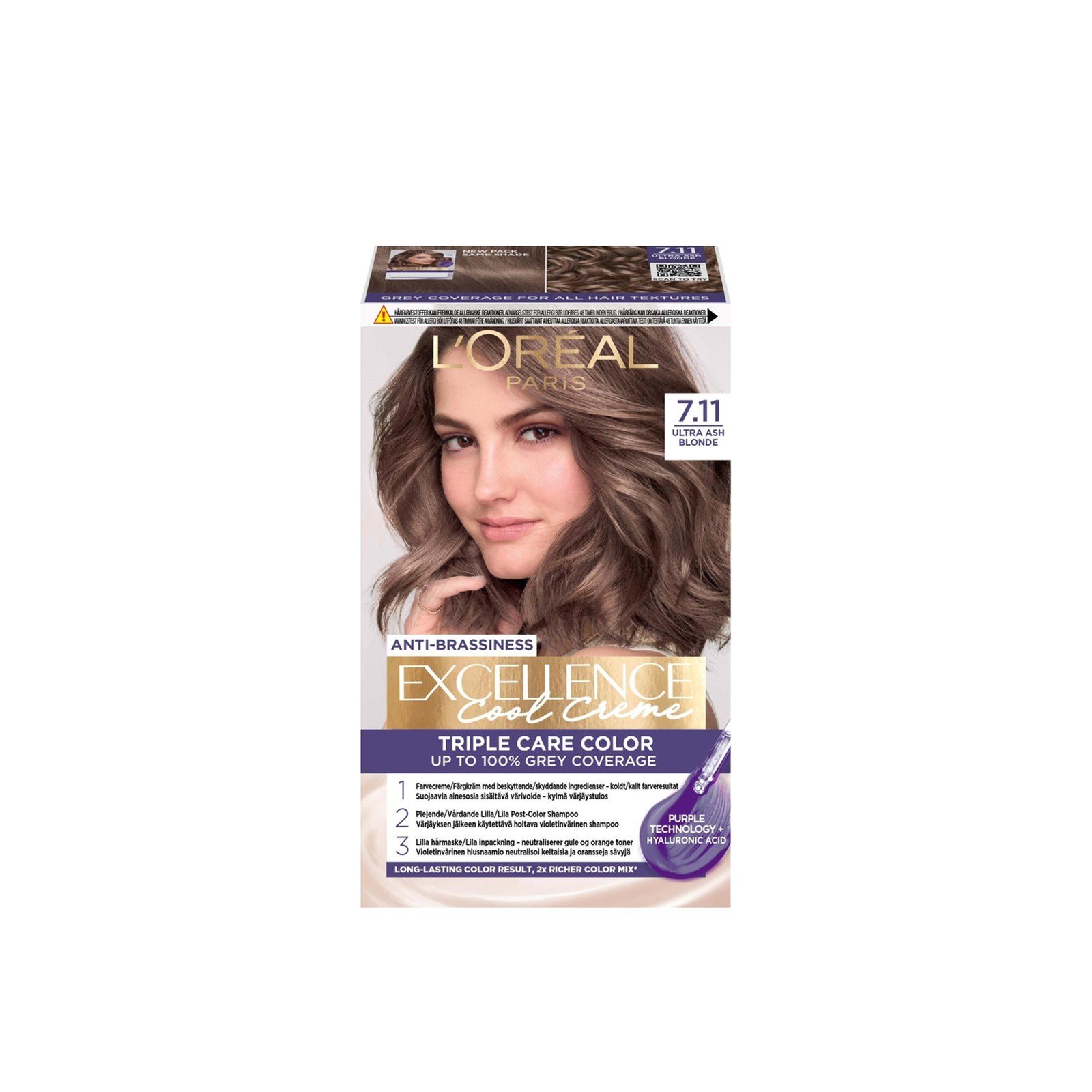 L'Oréal Paris Excellence Cool Creme Фарба Для Волосся 7.11 Ash Blond