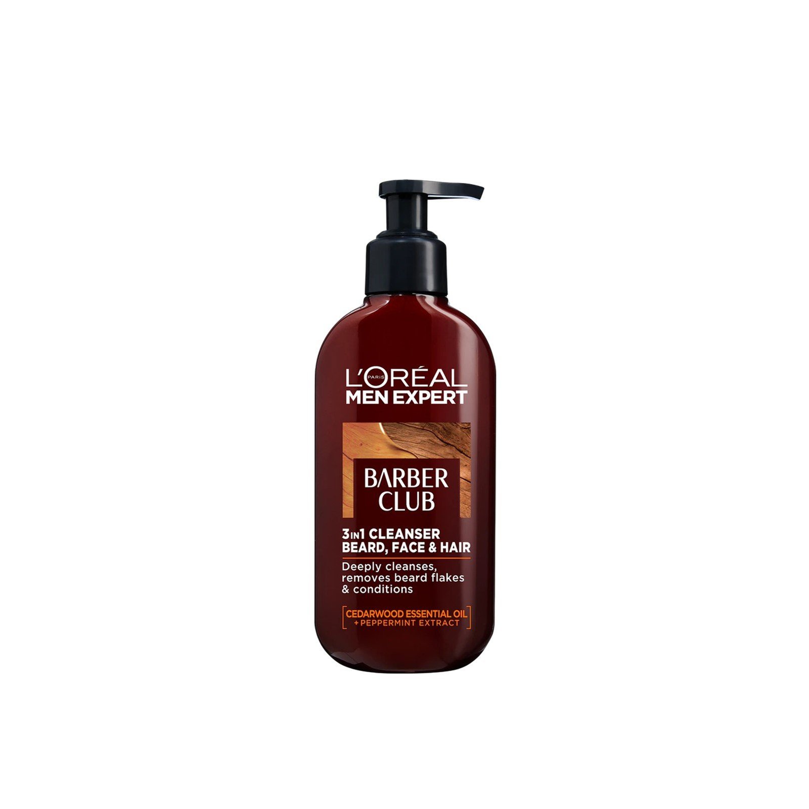 L'Oréal Paris Men Expert Barber Club Limpiador para Barba, Rostro y Cabello 200ml