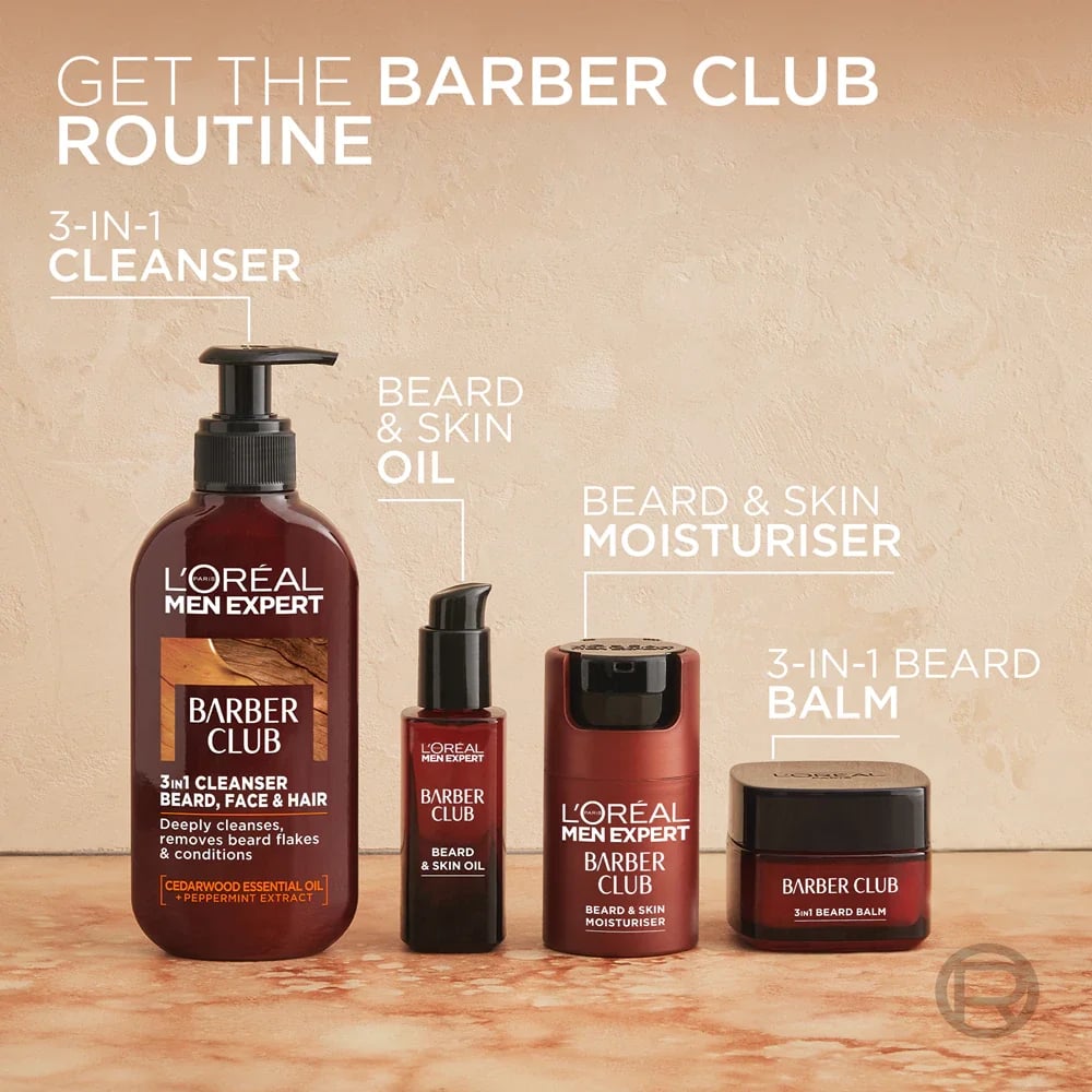L'Oréal Paris Men Expert Barber Club Limpiador para Barba, Rostro y Cabello 200ml