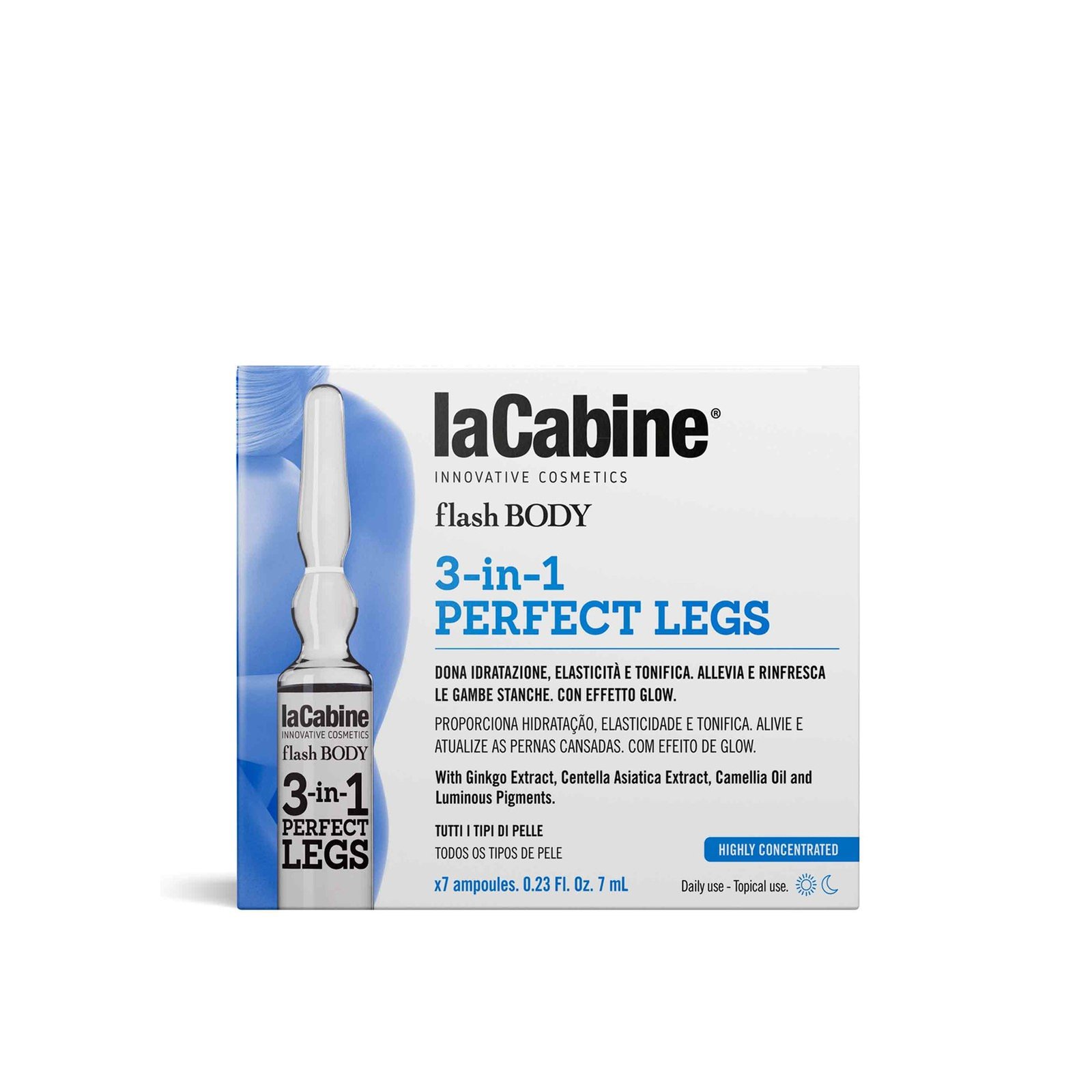 La Cabine Flash Body 3-In-1 Perfect Legs Concentrated Ampoules 7x7ml