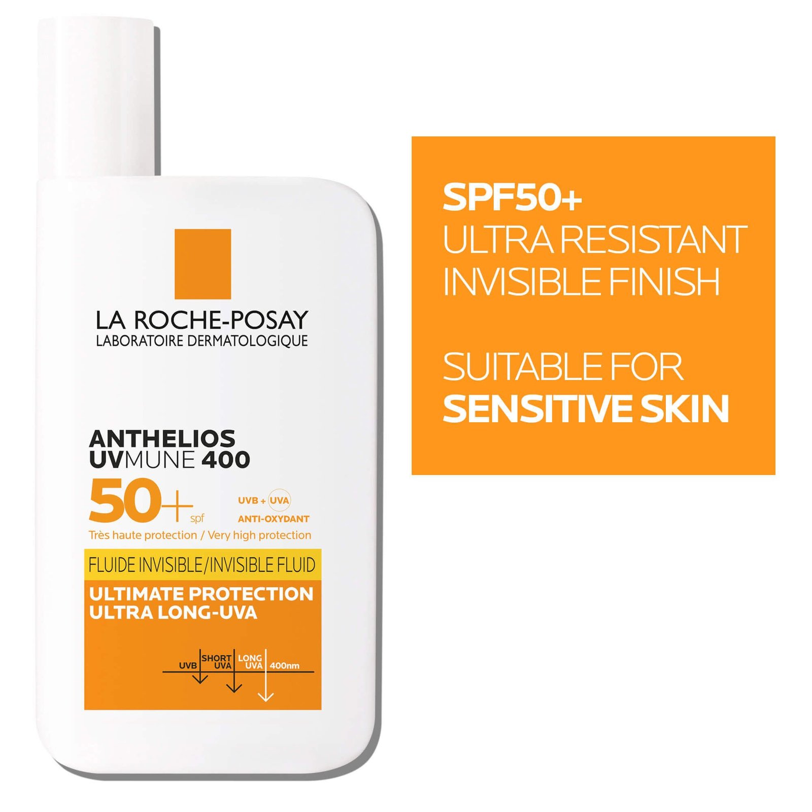 La Roche-Posay Anthelios UVMune 400 Invisible Fluid Fragrance-Free SPF50+ Sunscreen 50ml (1.69floz)